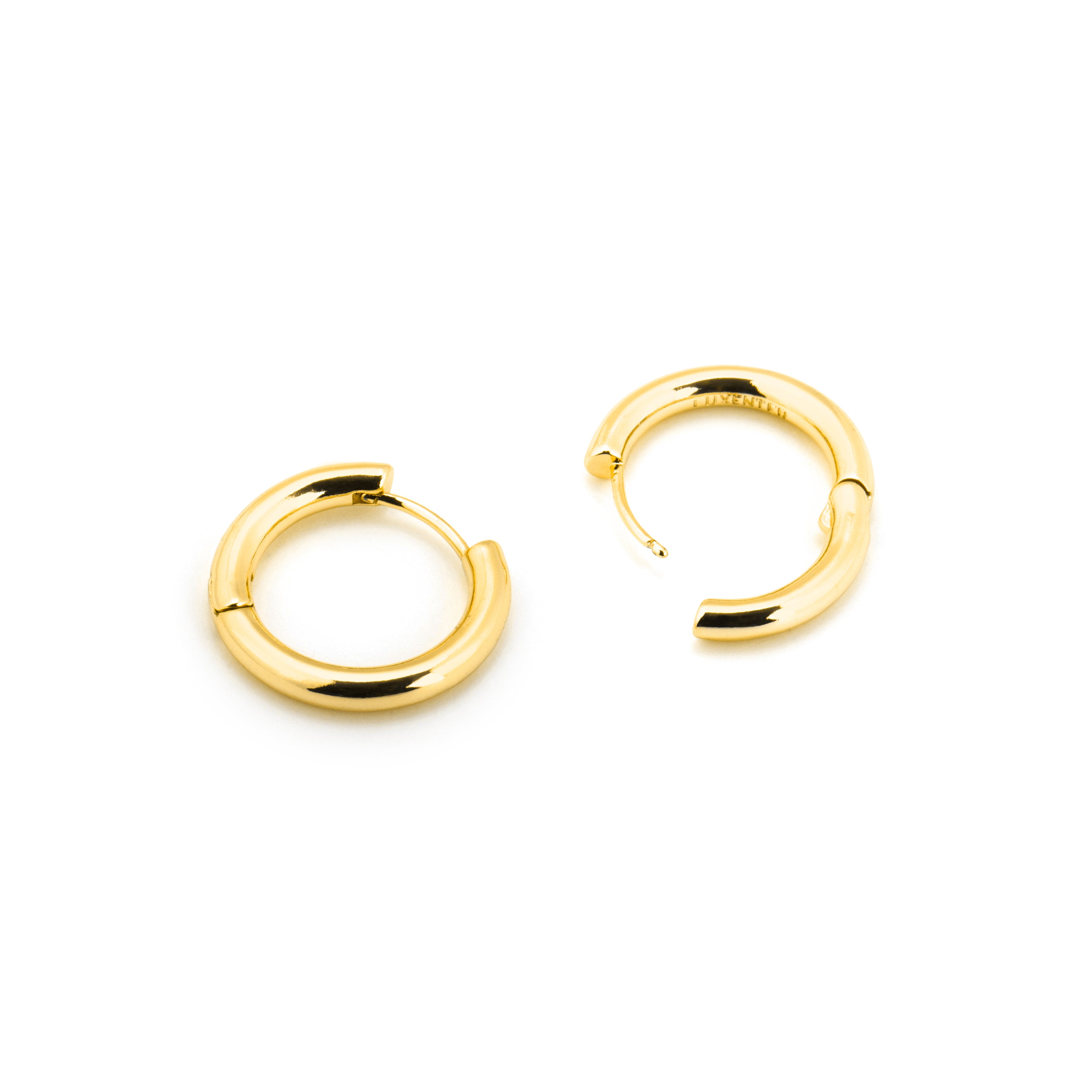 Orecchini di 19mm di diametro con zircone finitura Oro Giallo 18K - Kuye