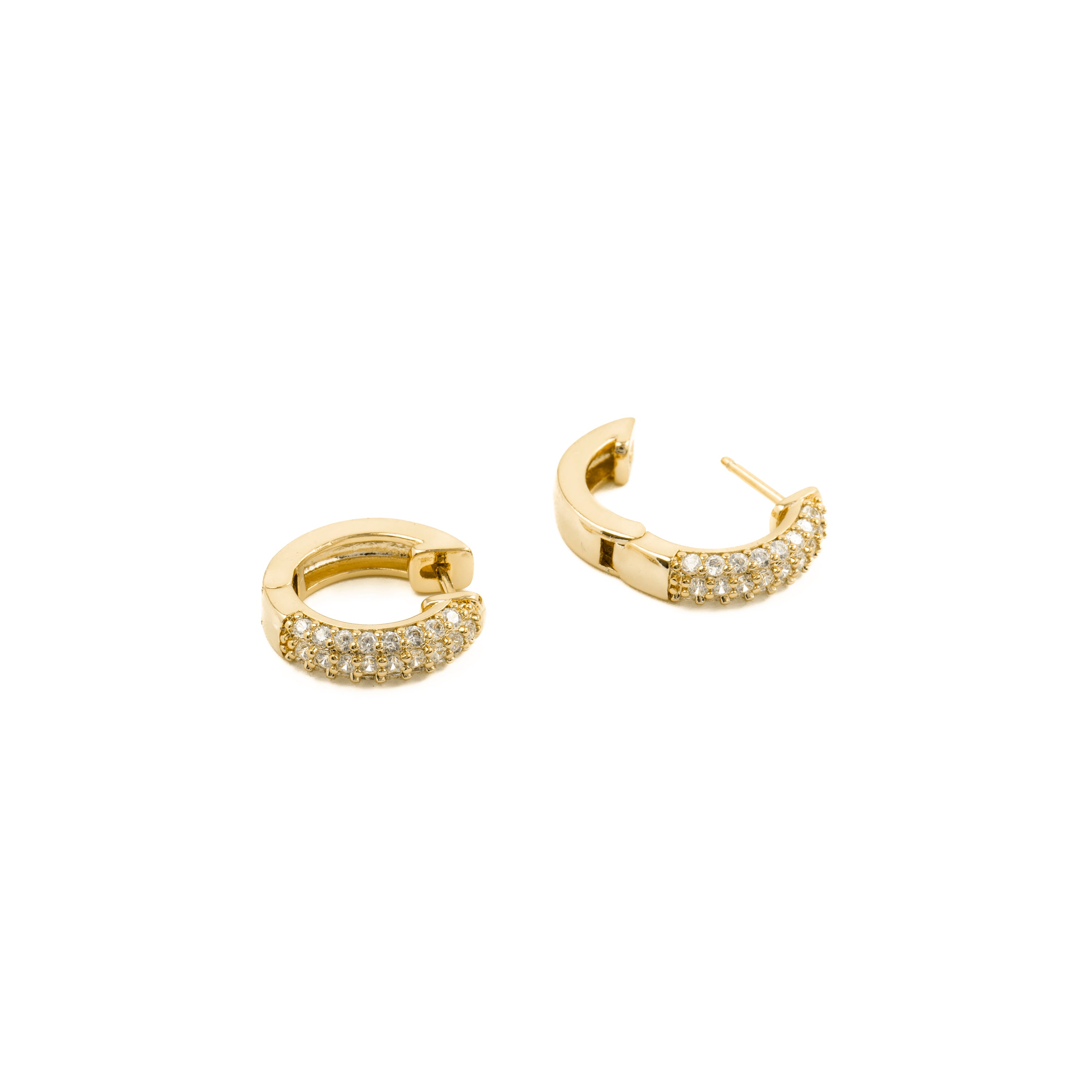 Pendientes de Circonita Brillante acabados en oro amarillo 18K - Rieli