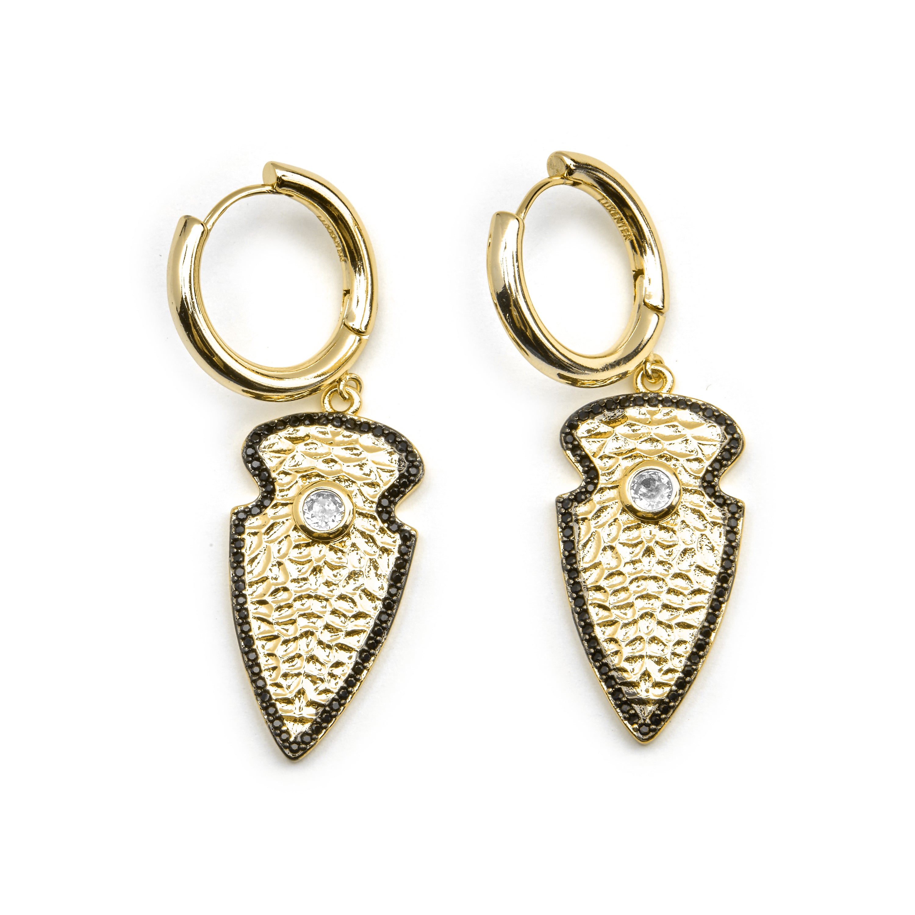 Pendientes con Circonita Brillante acabado oro 18k - Otla