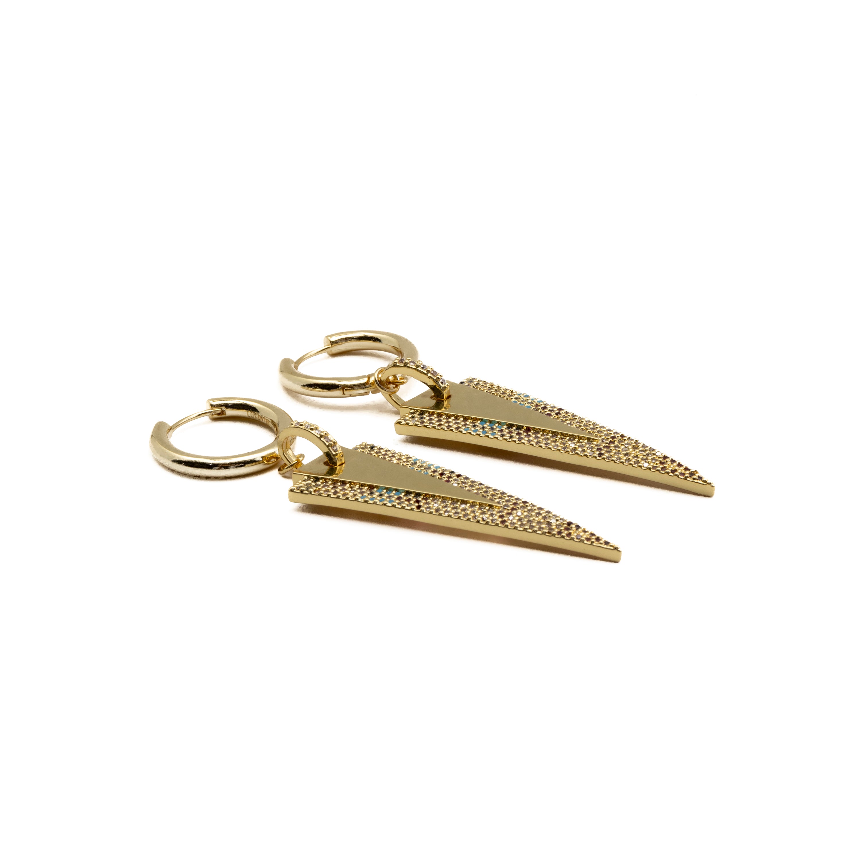 Ohrringe mit mehrfarbigen Zirkonia, 18 Karat Gold-Finish - Colix