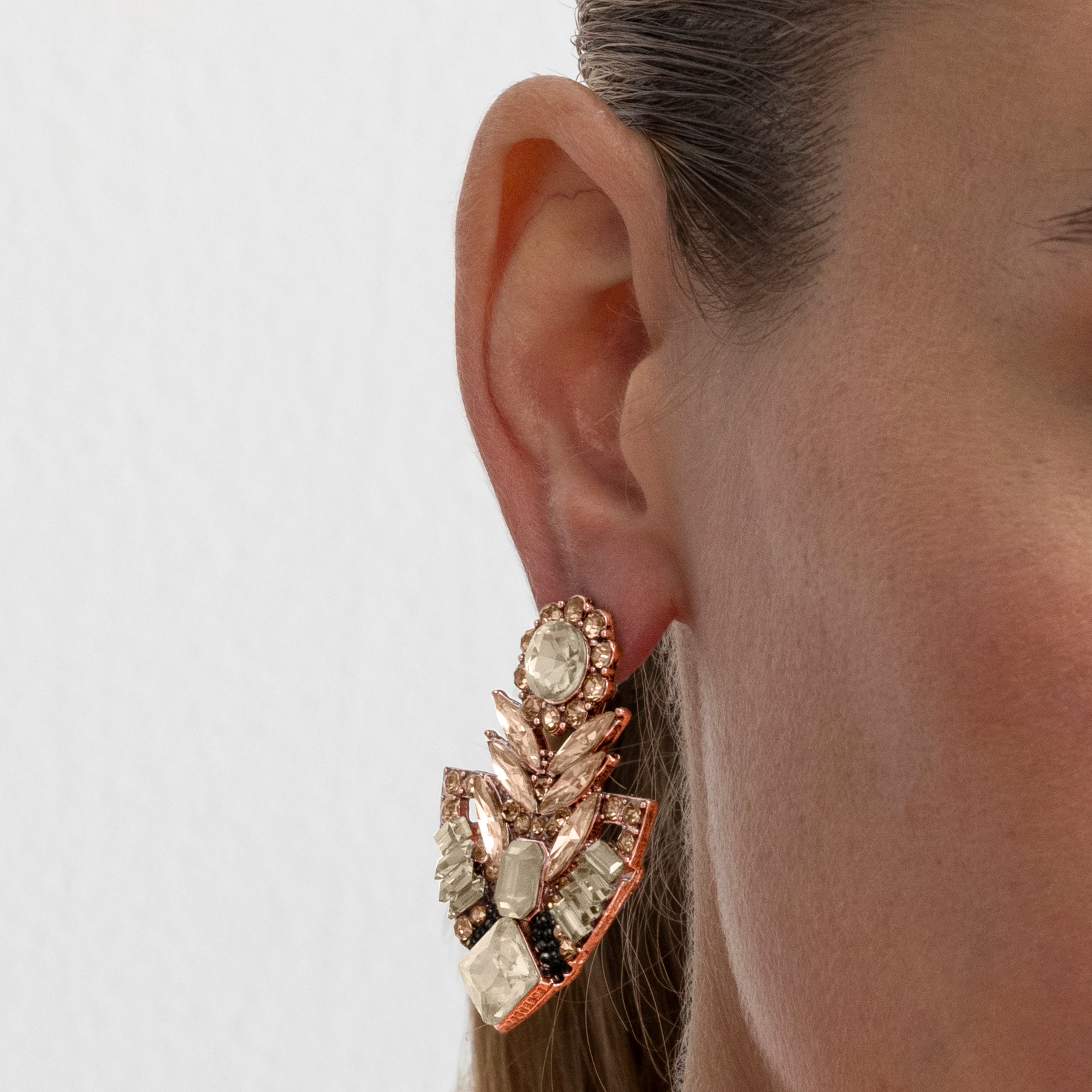 Ohrringe mit mehrfarbigem Kristall, 18k Gold-Finish - Gothka
