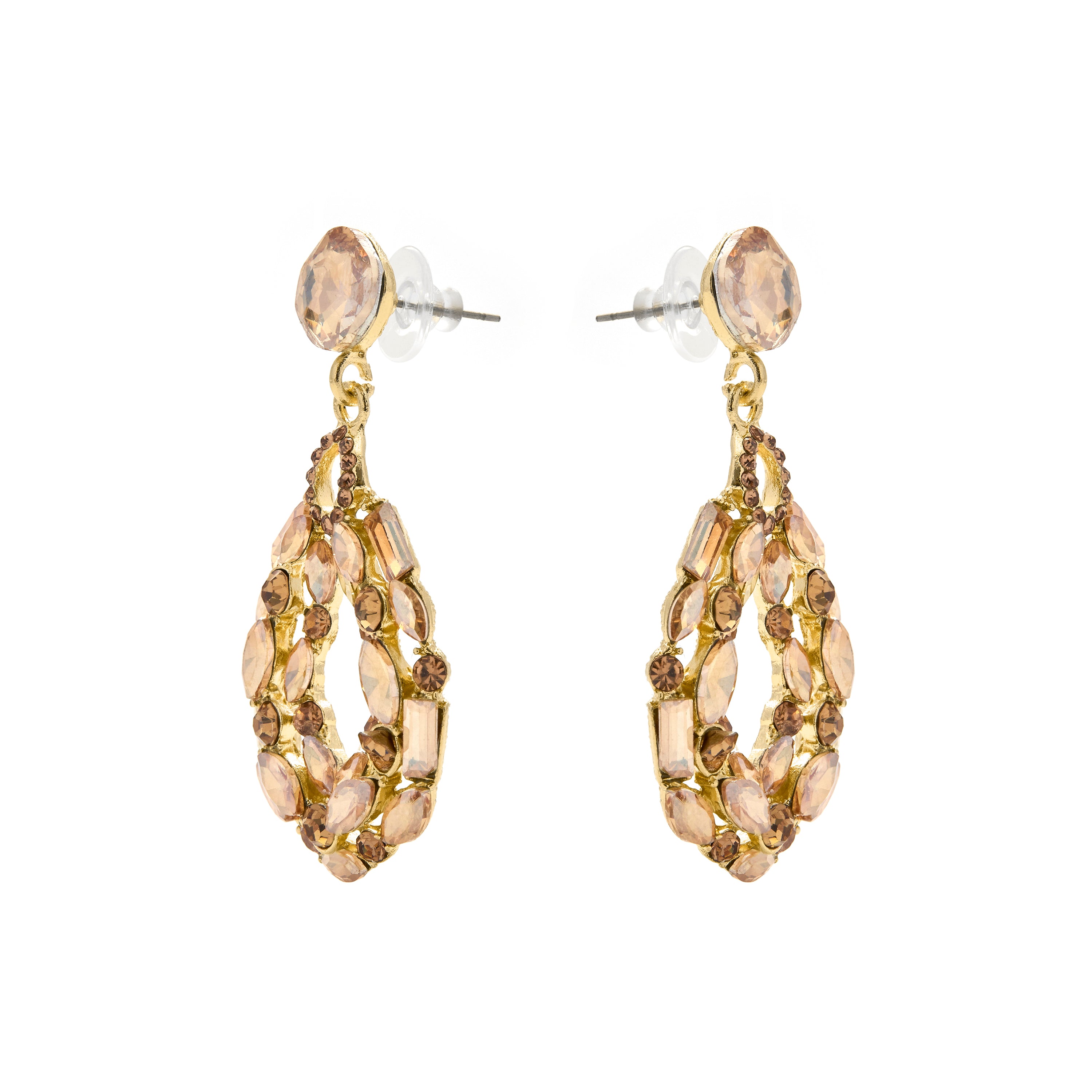 Multicolor Crystal Earrings with 18k Gold Finish - Liodas