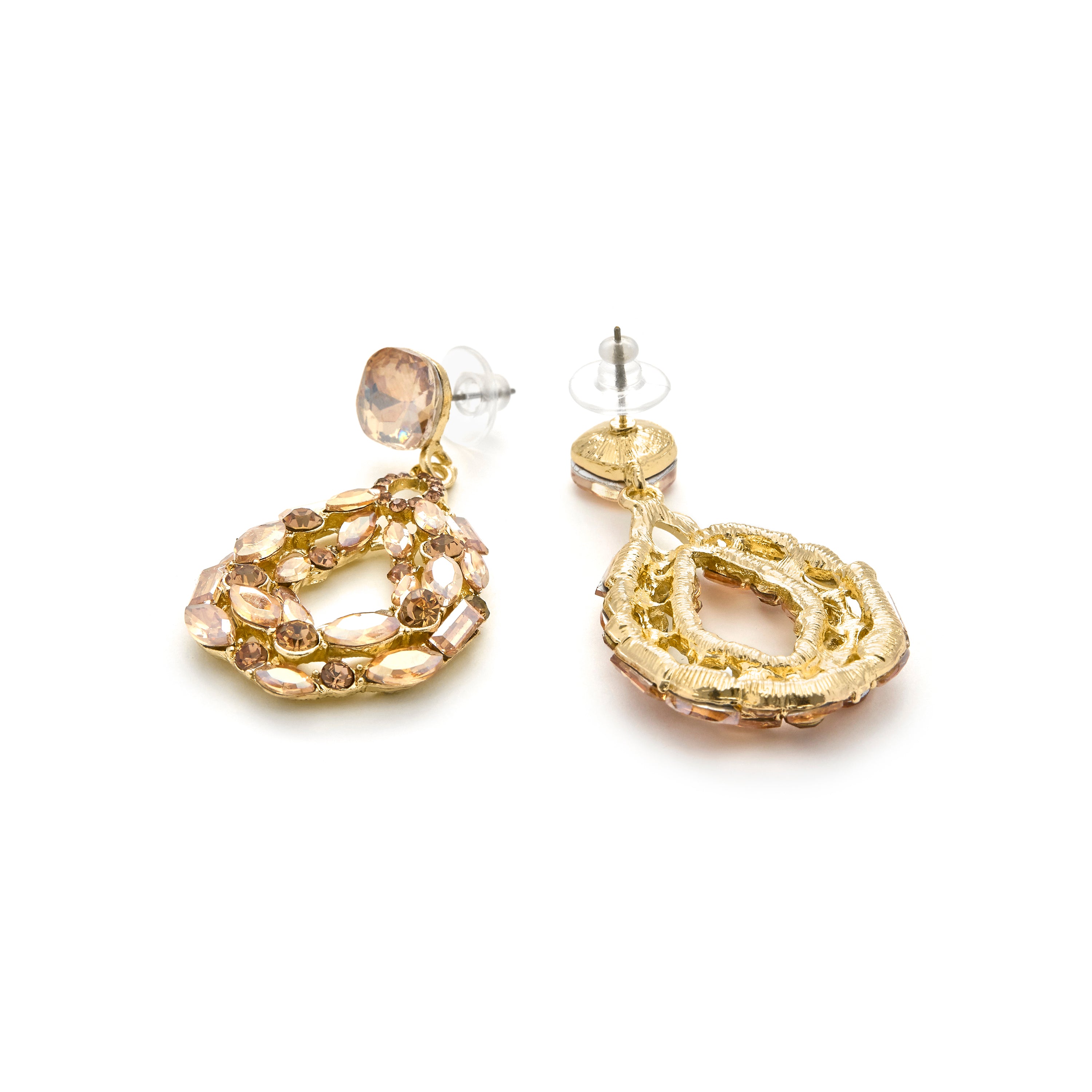 Multicolor Crystal Earrings with 18k Gold Finish - Liodas
