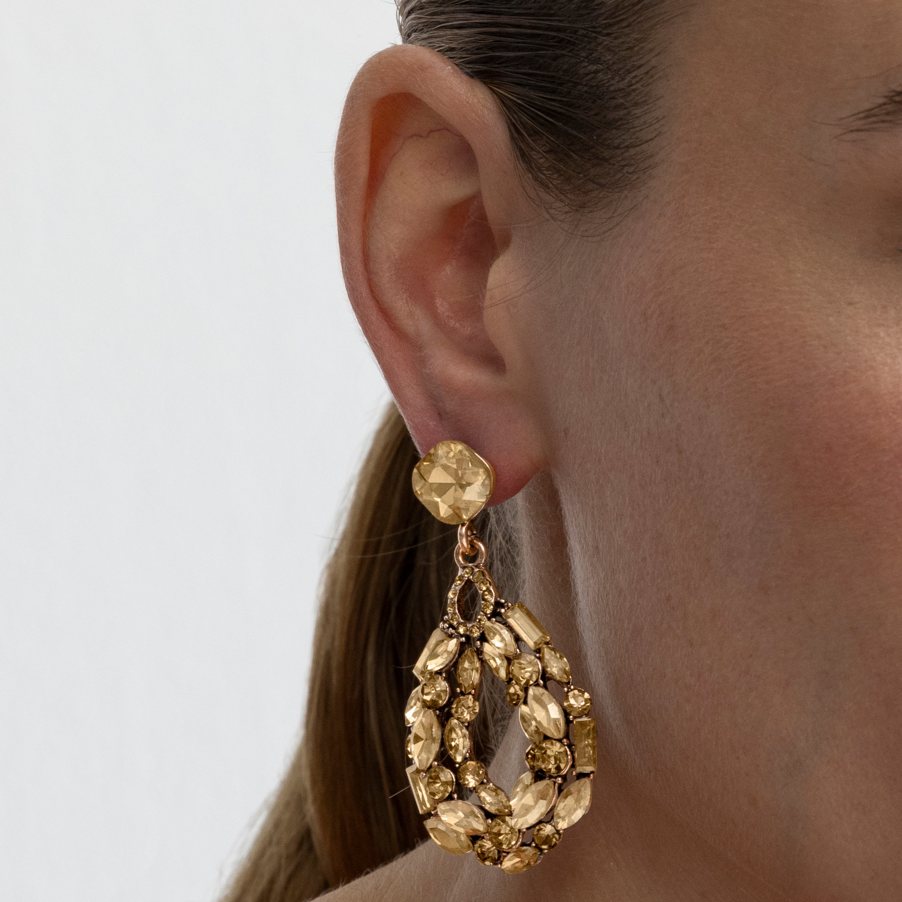 Multicolor Crystal Earrings with 18k Gold Finish - Liodas