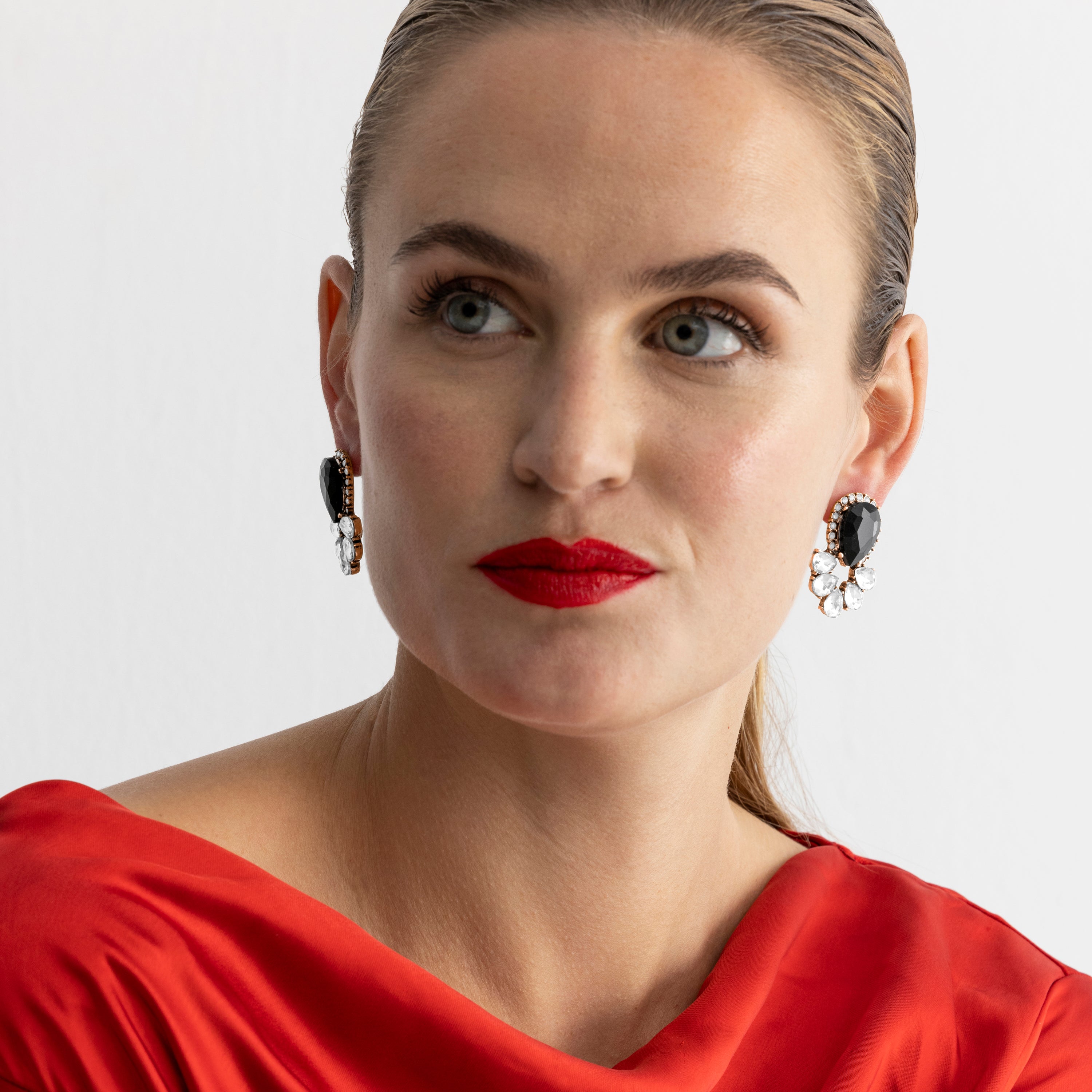 Multicolor Crystal Earrings with 18k Gold Finish - Likore