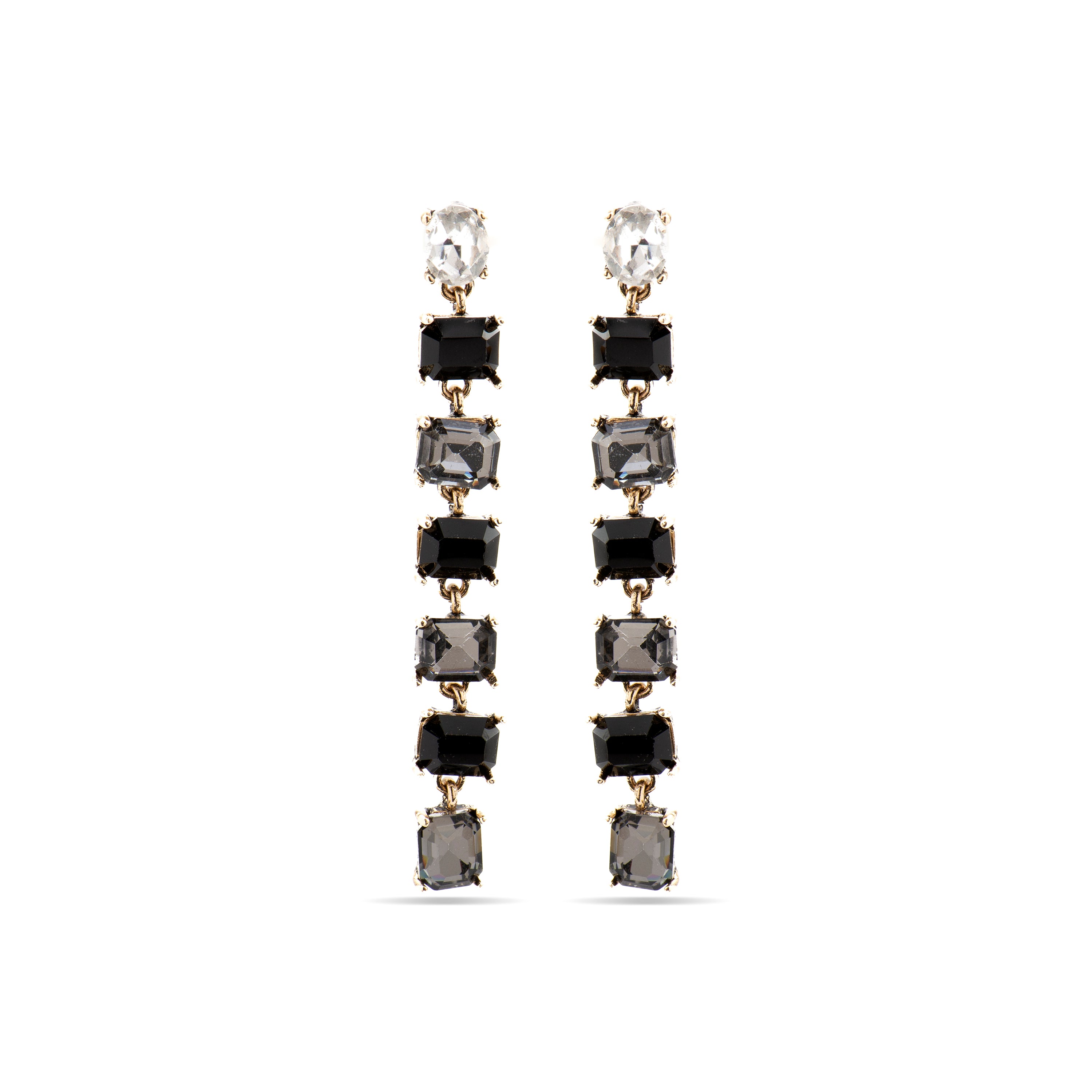Earrings with Black Crystal 18k Gold Finish - Moray