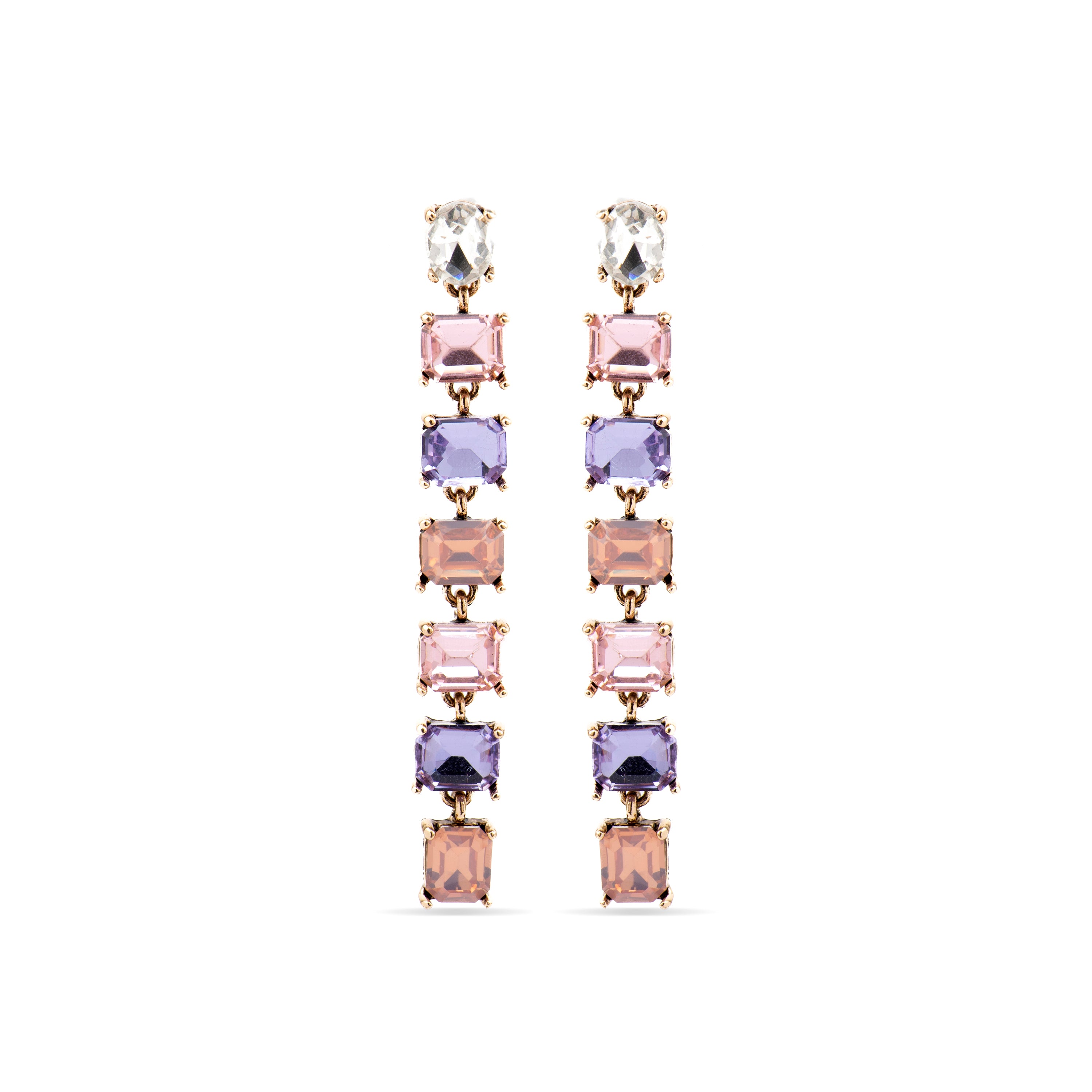 Orecchini con Cristallo Viola finitura oro 18k - Moray