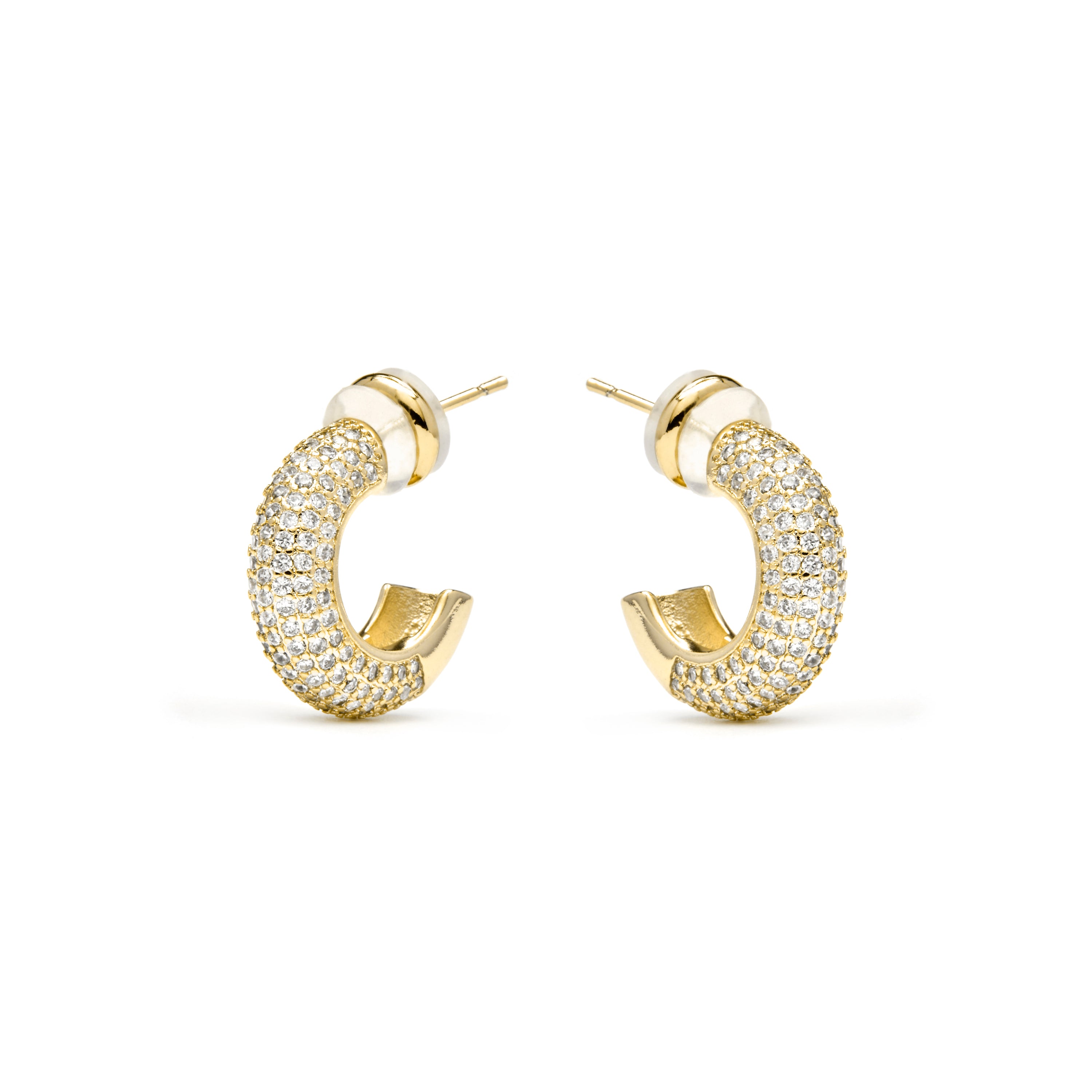 Orecchini finitura oro giallo 18k e Zirconia Brillante - Niras