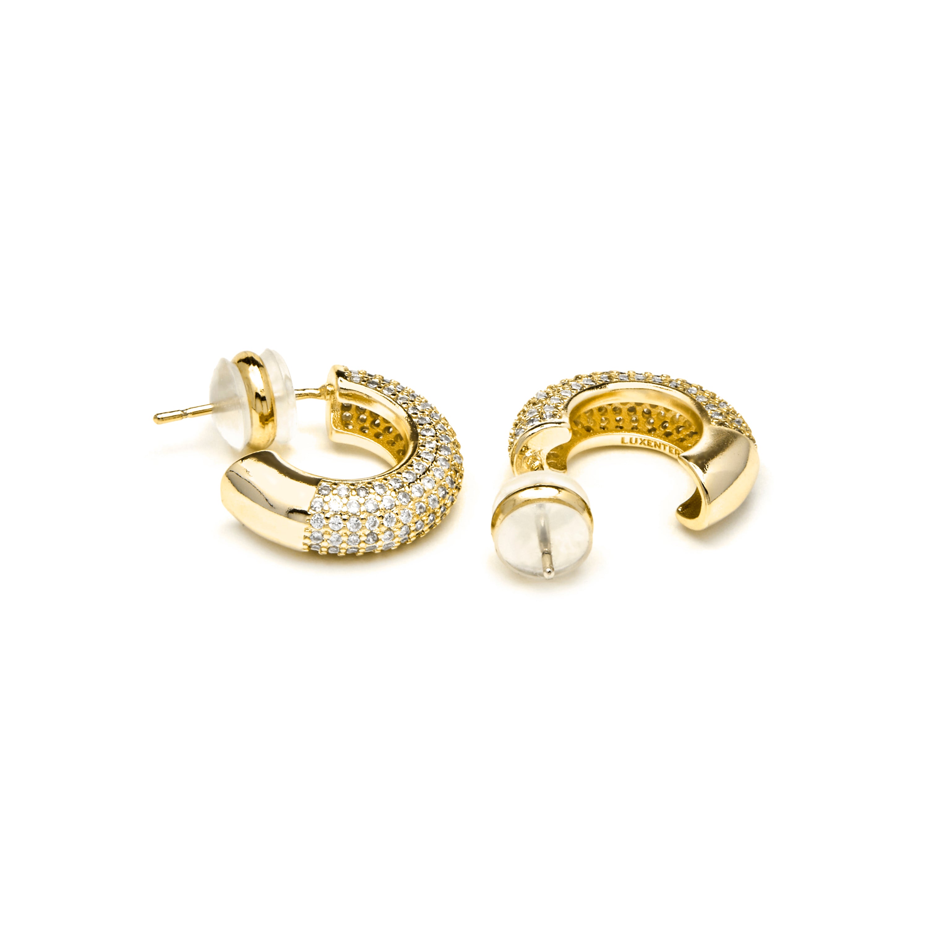 Orecchini finitura oro giallo 18k e Zirconia Brillante - Niras
