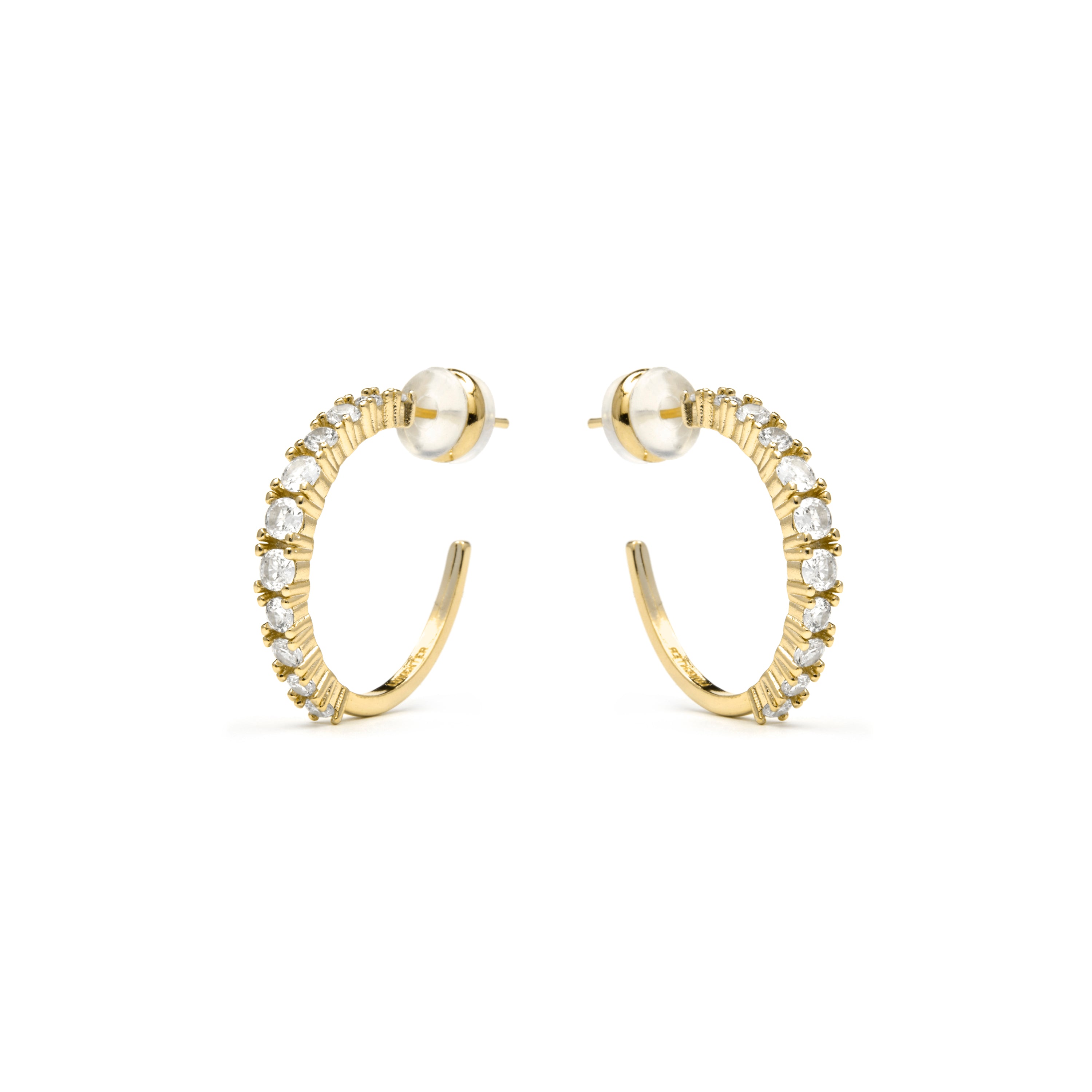 Orecchini in oro giallo 18k e Zirconia Cubica - Remil