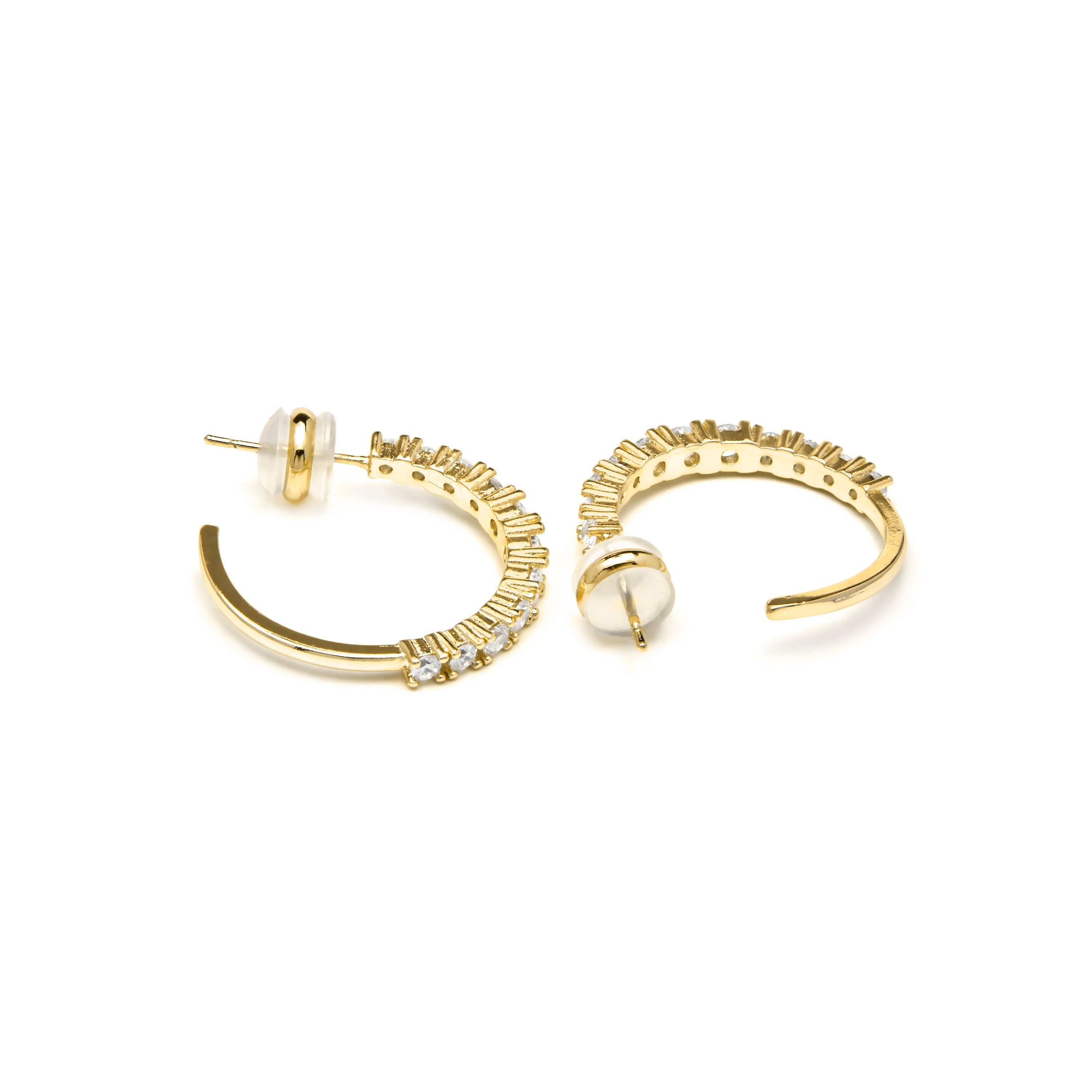 Orecchini in oro giallo 18k e Zirconia Cubica - Remil