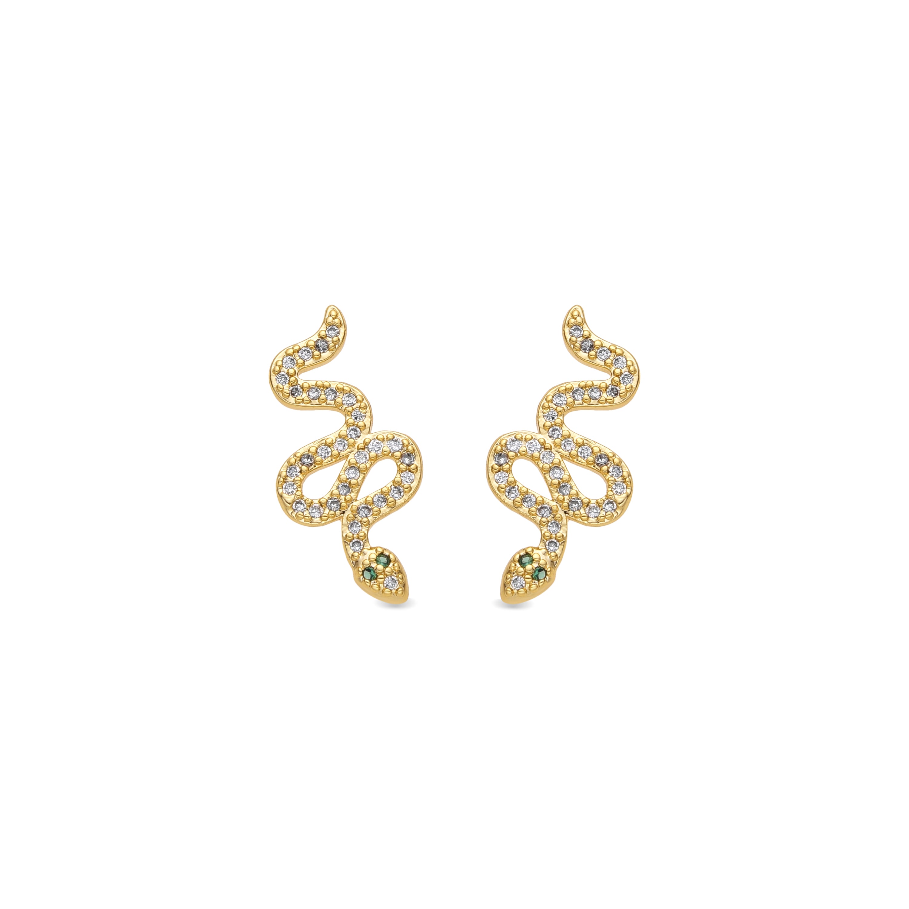 Pendientes acabado oro amarillo de 18k y Circonita Brillante - Norra