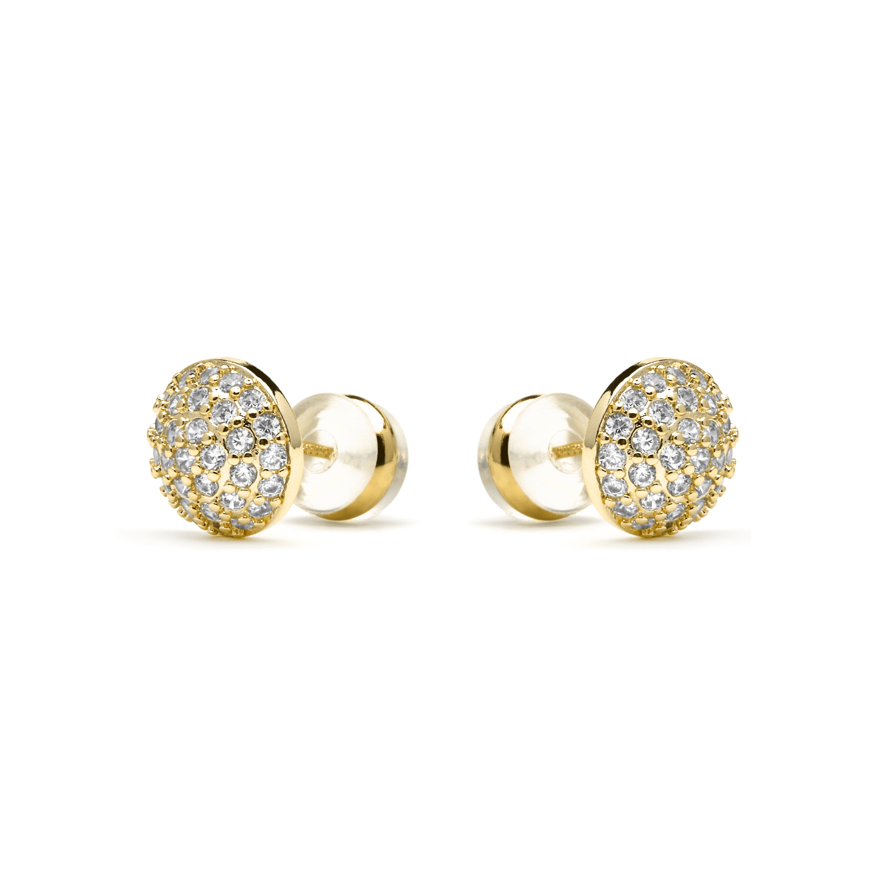Boucles d'oreilles finition or jaune 18k et zircon brillant - Yabi