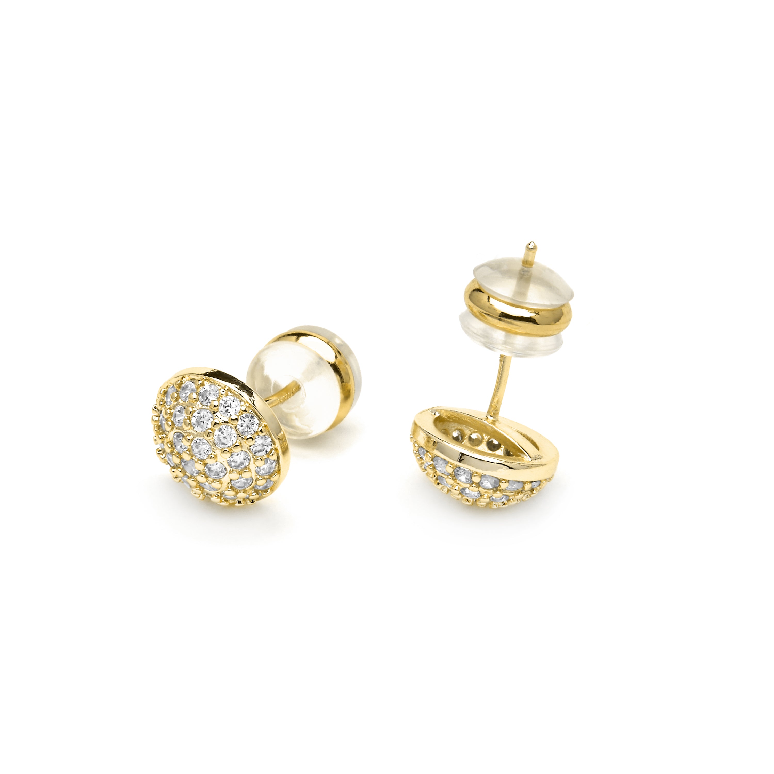 Boucles d'oreilles finition or jaune 18k et zircon brillant - Yabi