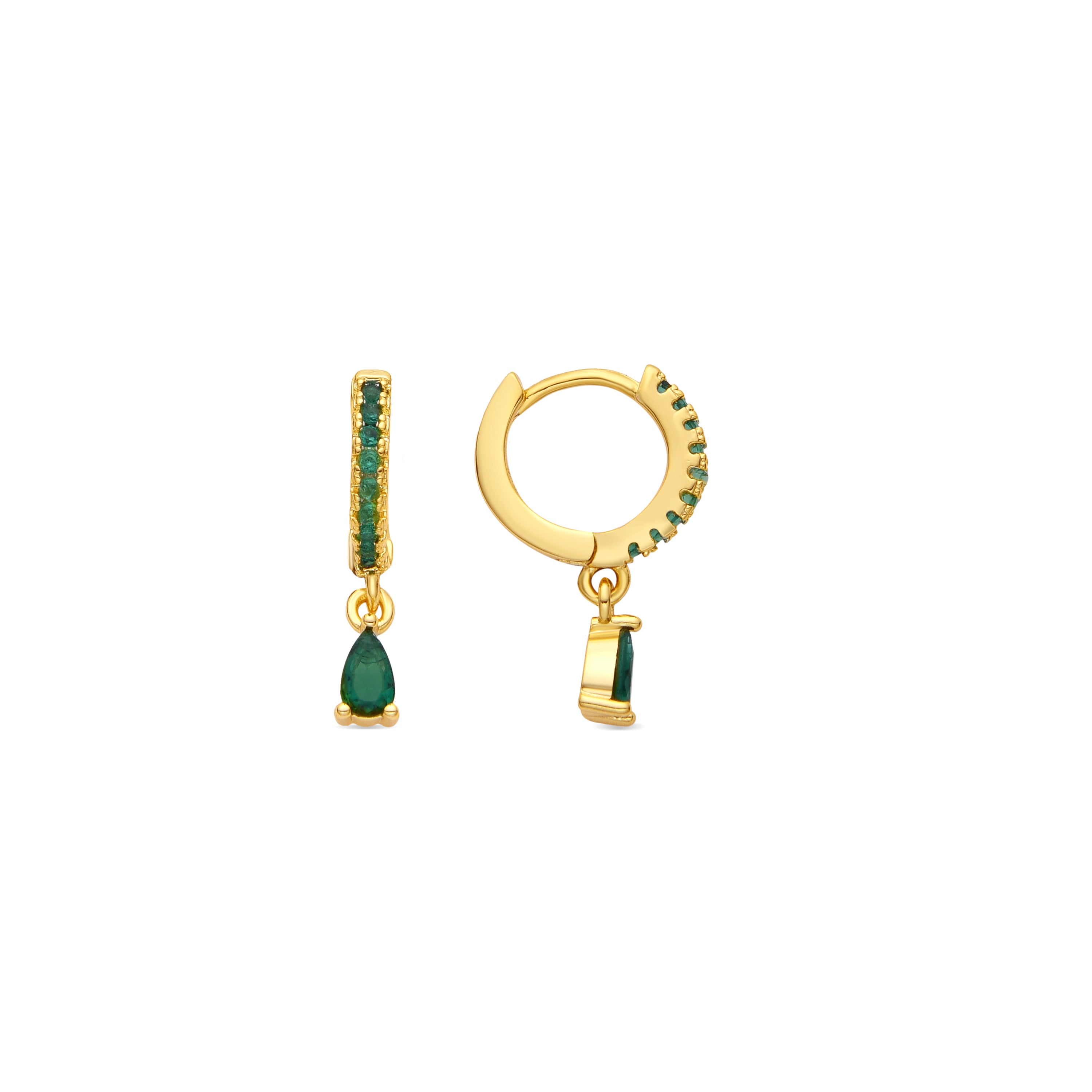 18k Yellow Gold Finished Earrings with Brilliant Zirconia - Laade