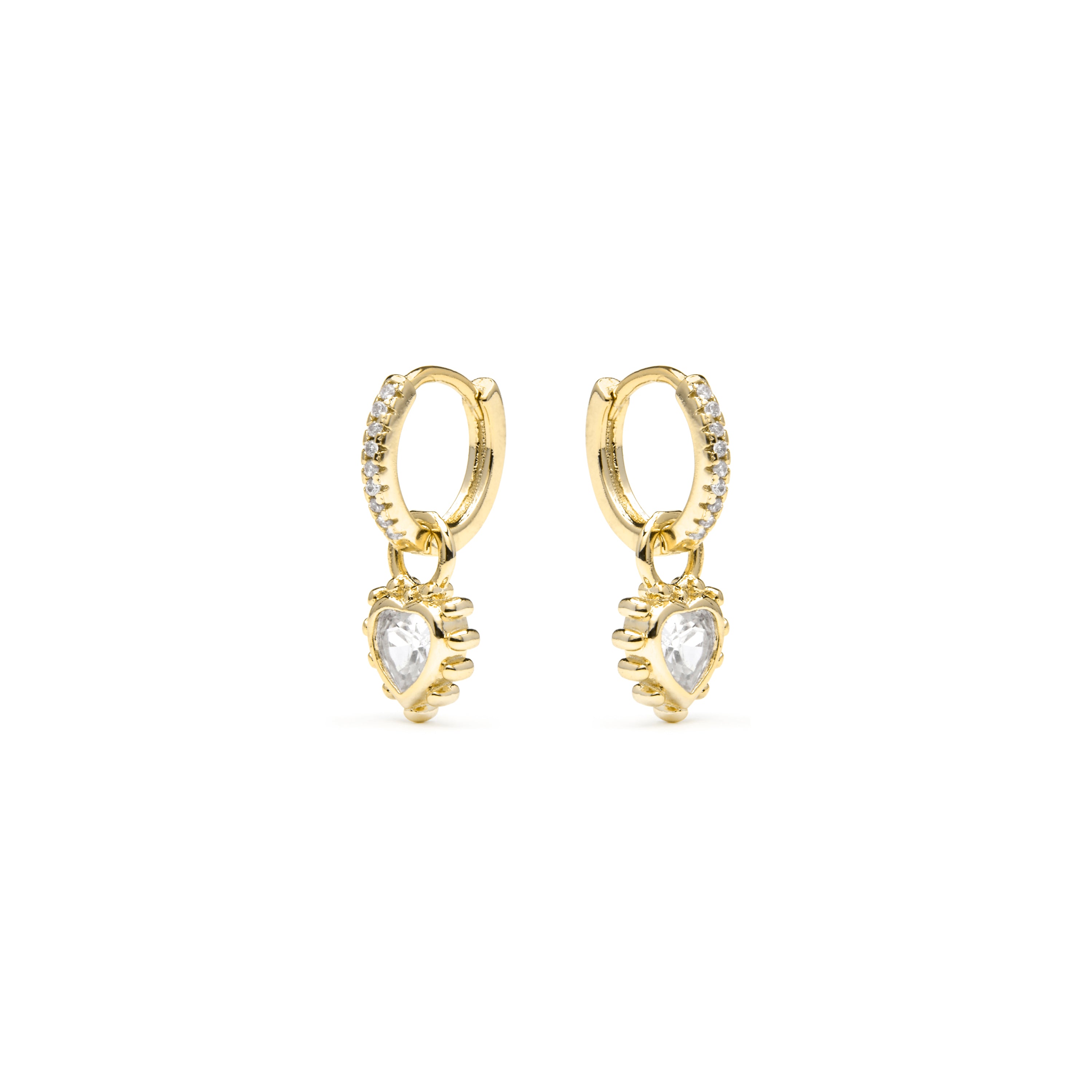 Pendientes acabado oro amarillo de 18k y Circonita Brillante - Lyhan