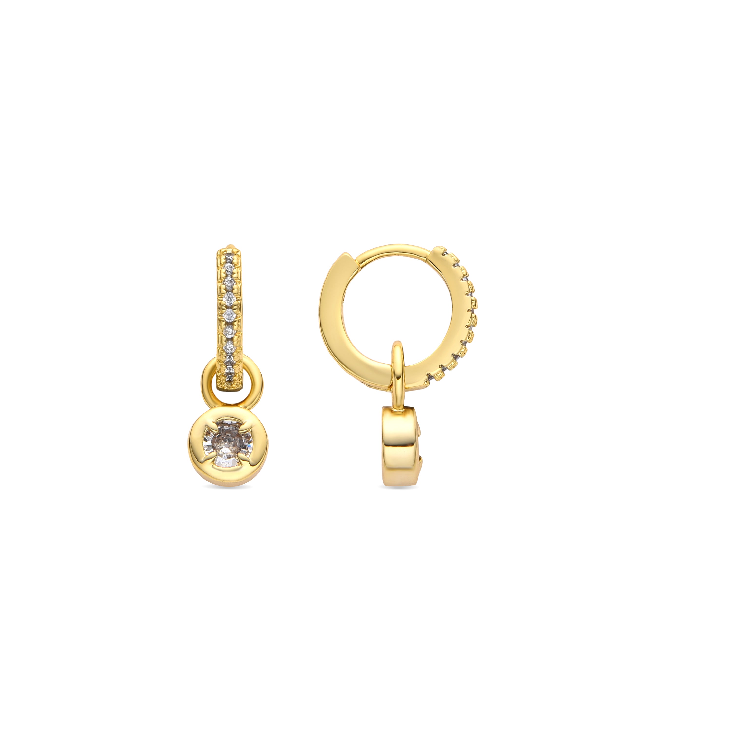 18k Yellow Gold Finished Earrings with Brilliant Zirconia - Yacoss