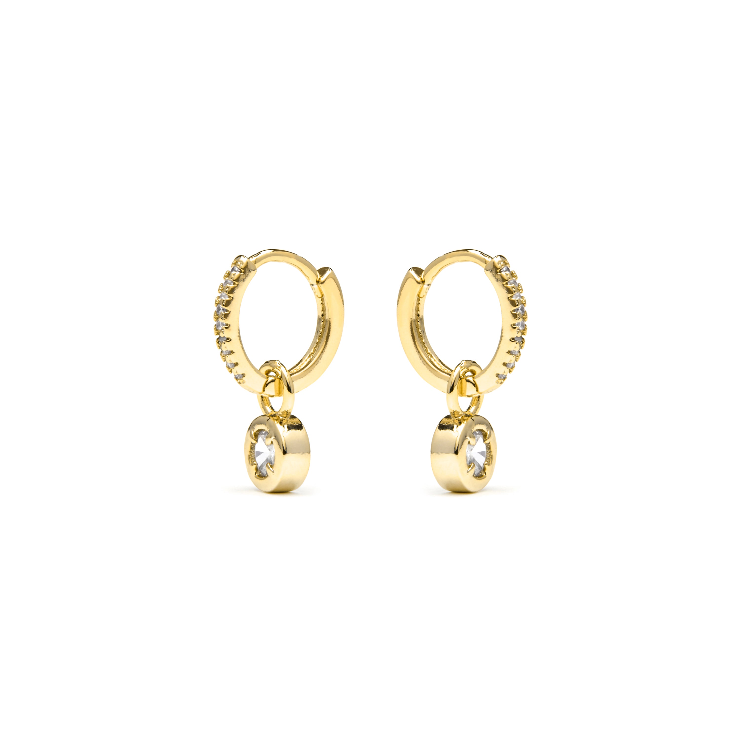 18k Yellow Gold Finished Earrings with Brilliant Zirconia - Yacoss