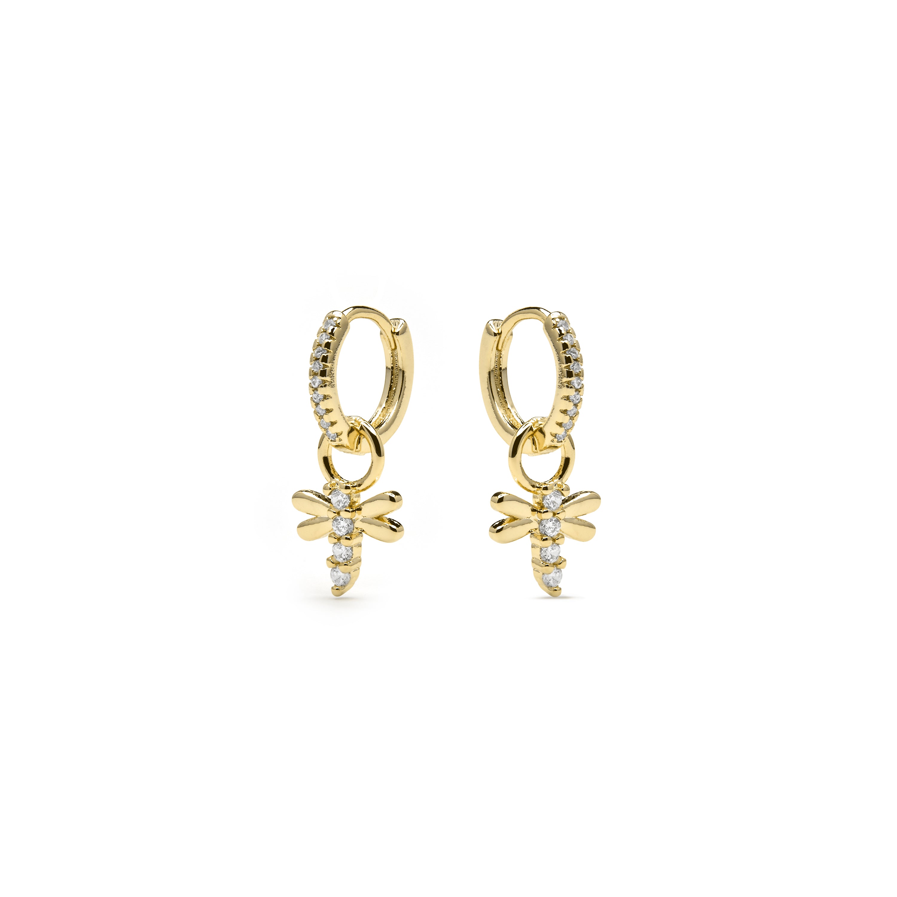 Pendientes acabado oro amarillo de 18k y Circonita Brillante - Jukel