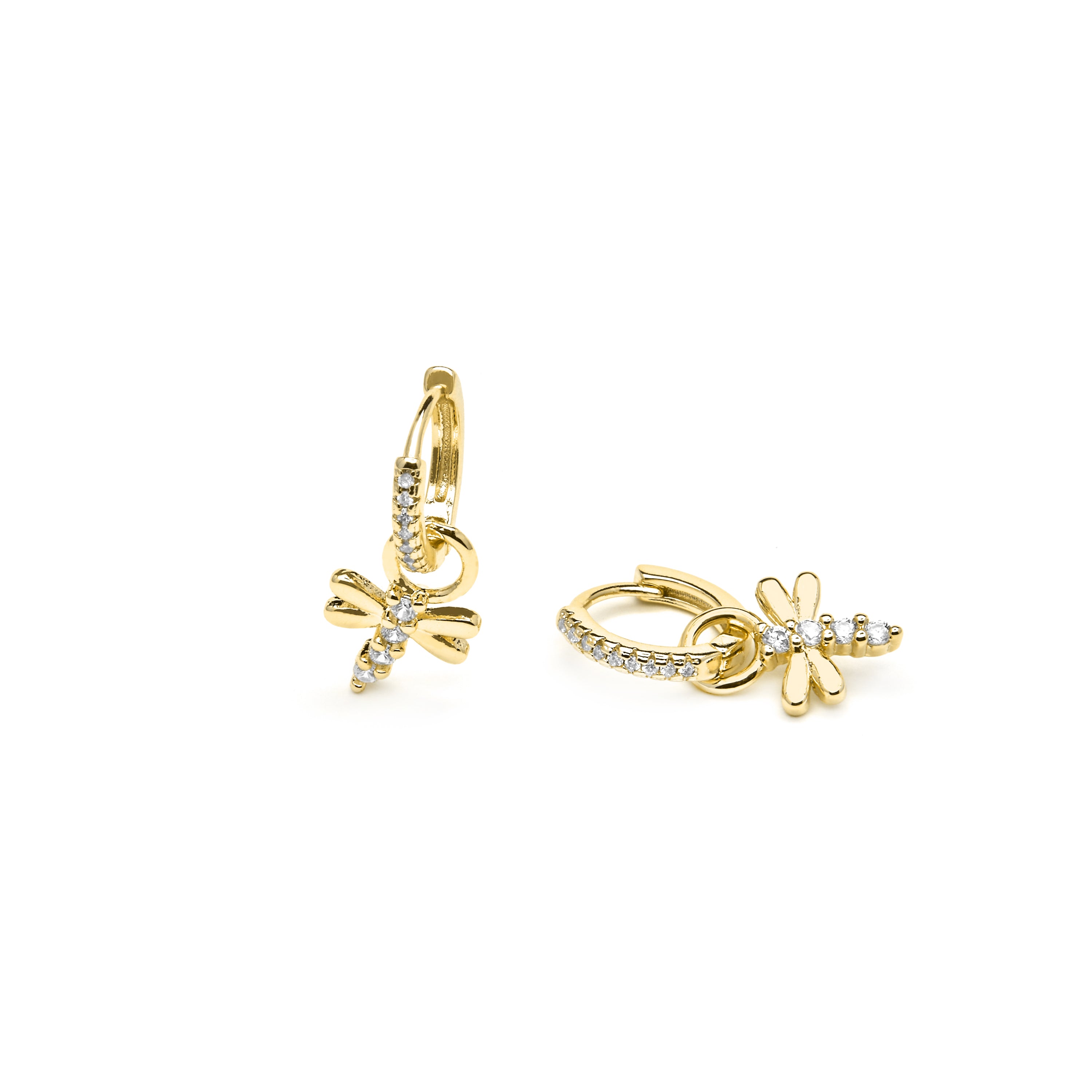 Pendientes acabado oro amarillo de 18k y Circonita Brillante - Jukel