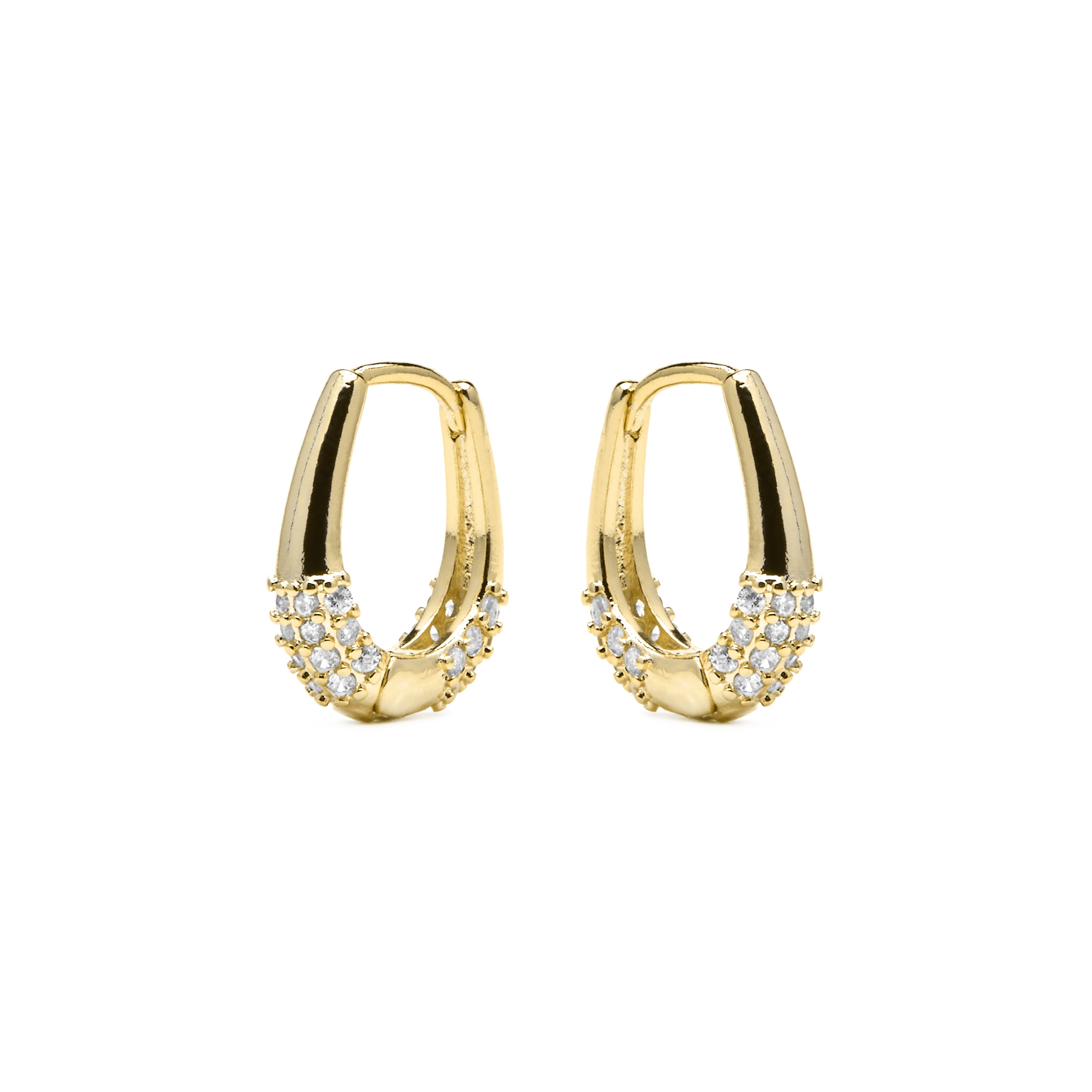 Boucles d'oreilles finition or jaune 18k et Zircon brillant - Redi