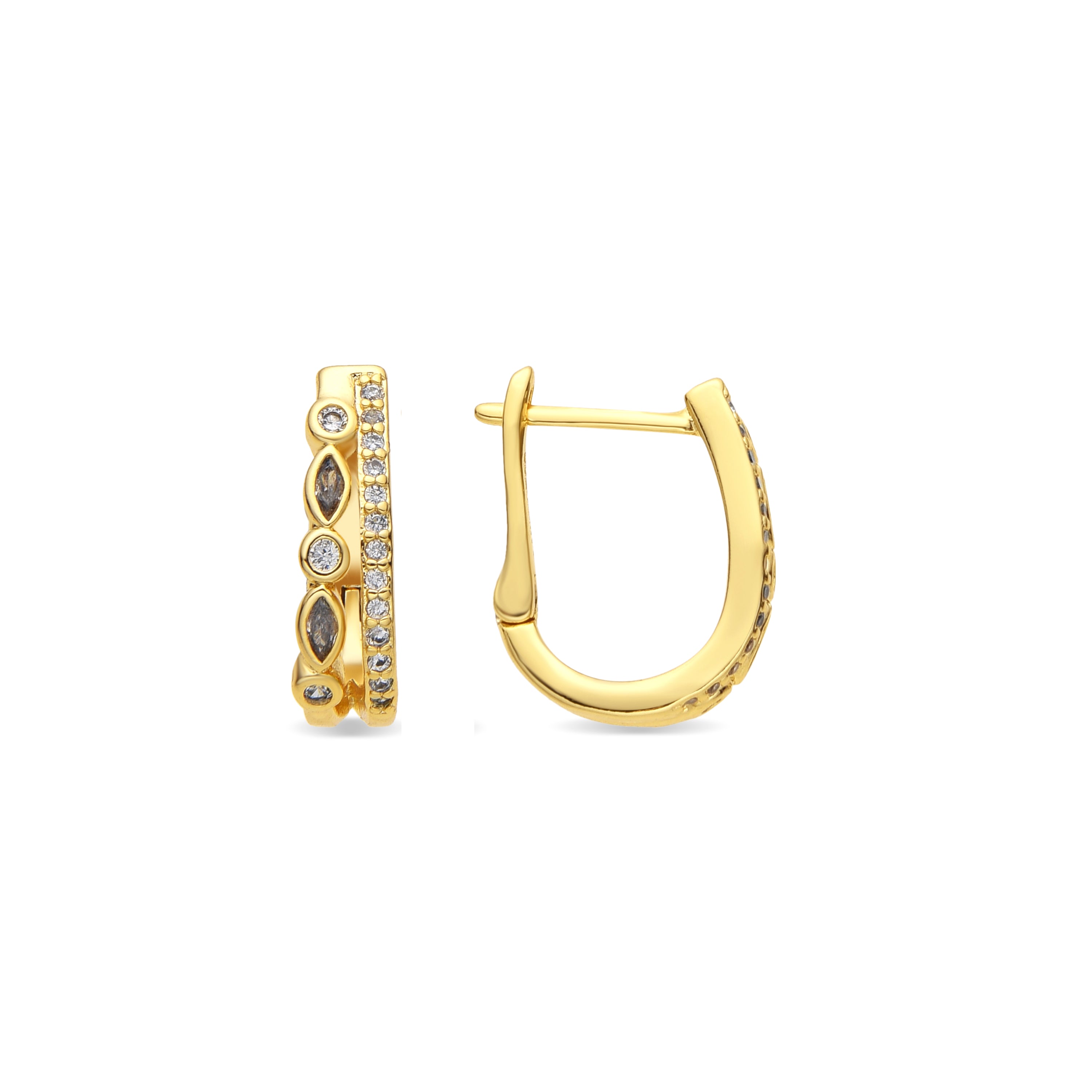 Pendientes acabado oro amarillo de 18k y Circonita Brillante - Hyco
