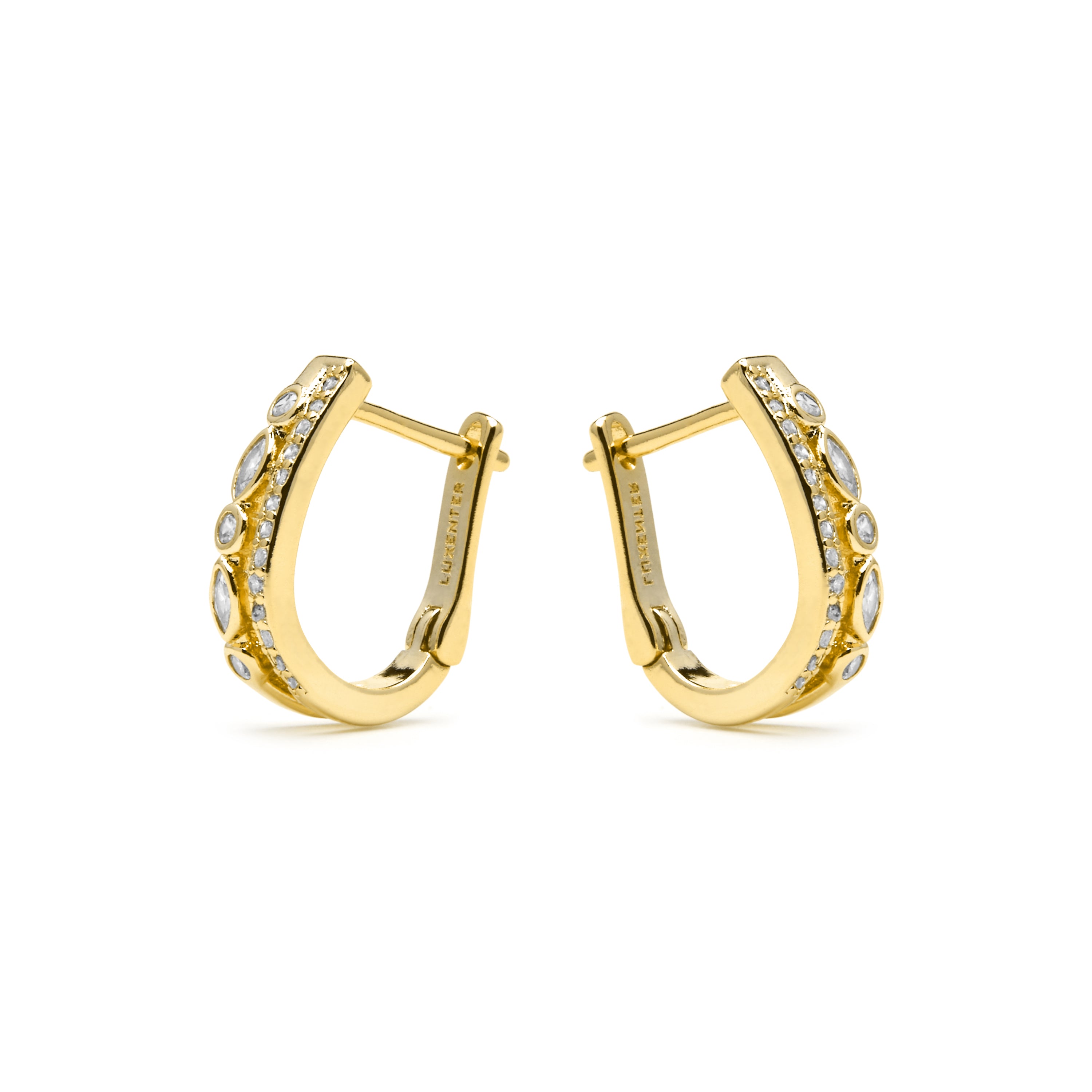 Pendientes acabado oro amarillo de 18k y Circonita Brillante - Hyco