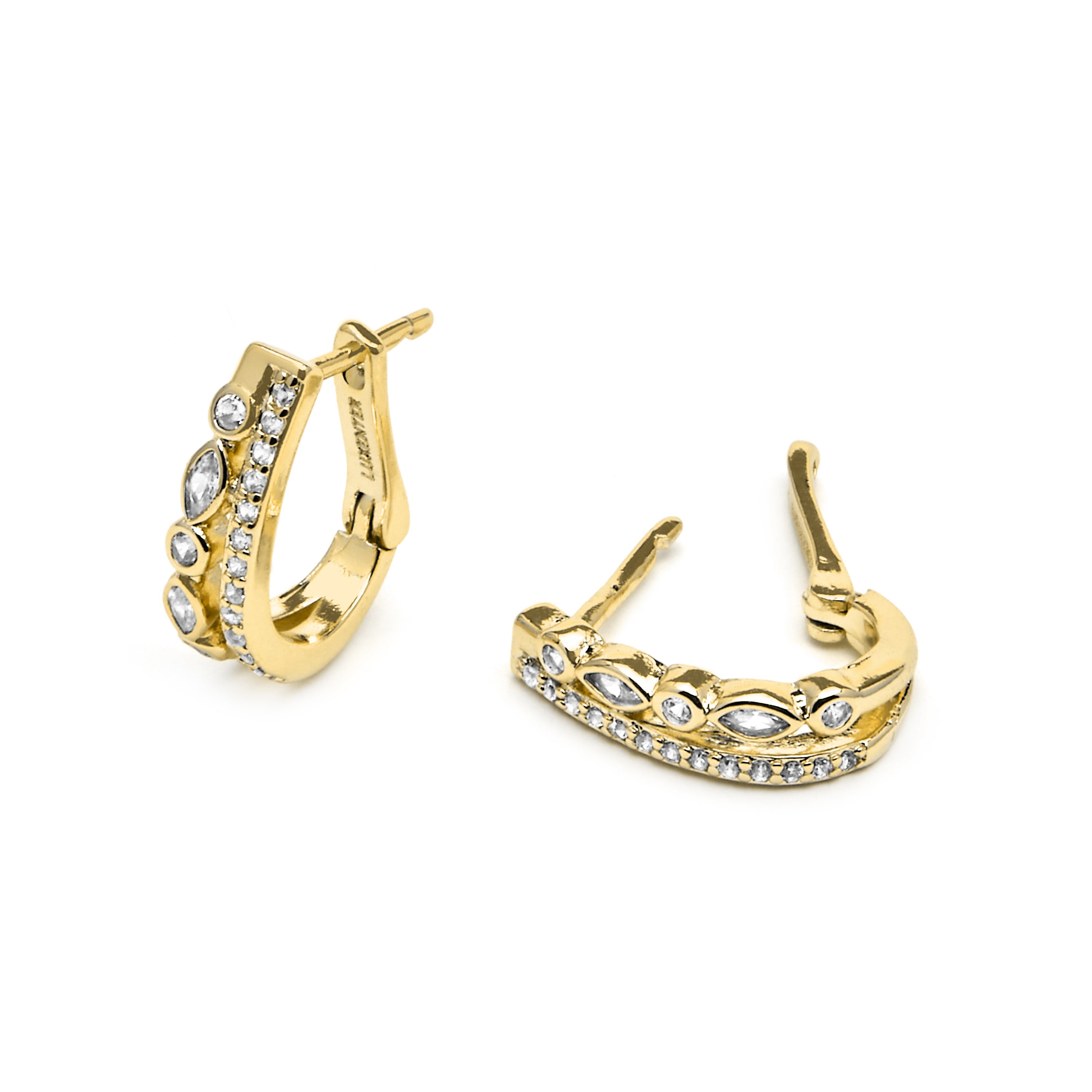 Pendientes acabado oro amarillo de 18k y Circonita Brillante - Hyco