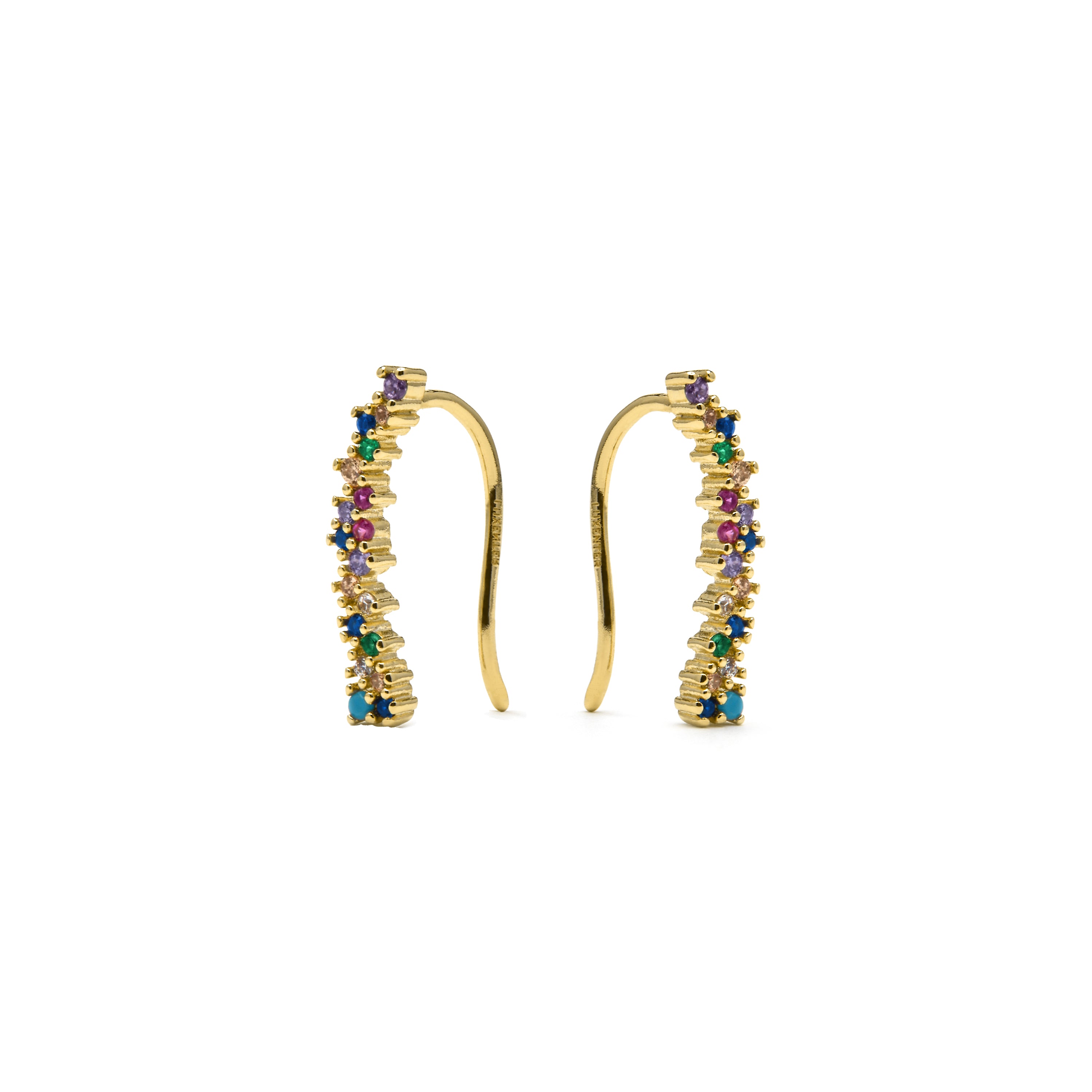 Ohrringe aus 18k Gelbgold mit mehrfarbigen Zirkonia - Yionli