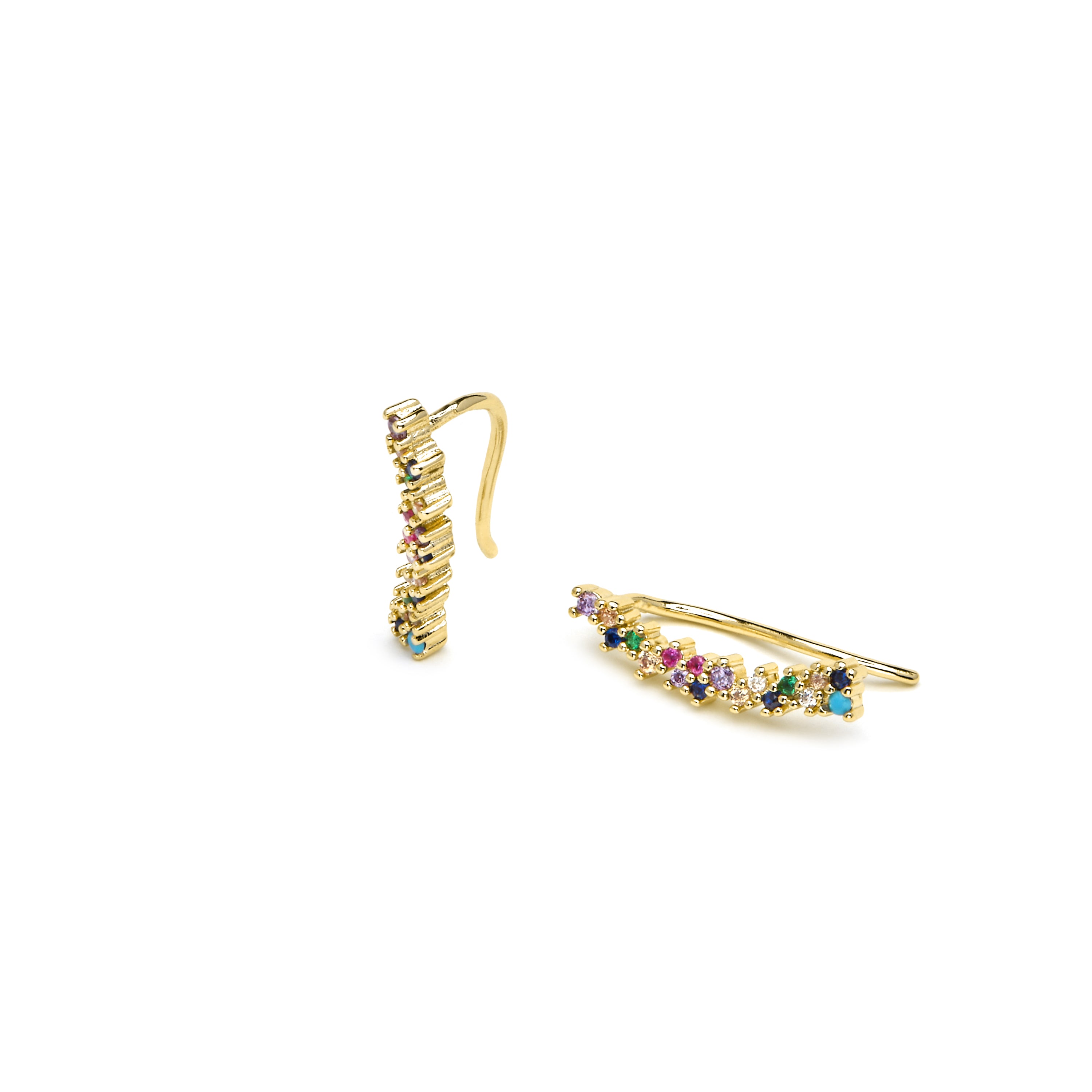 Ohrringe aus 18k Gelbgold mit mehrfarbigen Zirkonia - Yionli