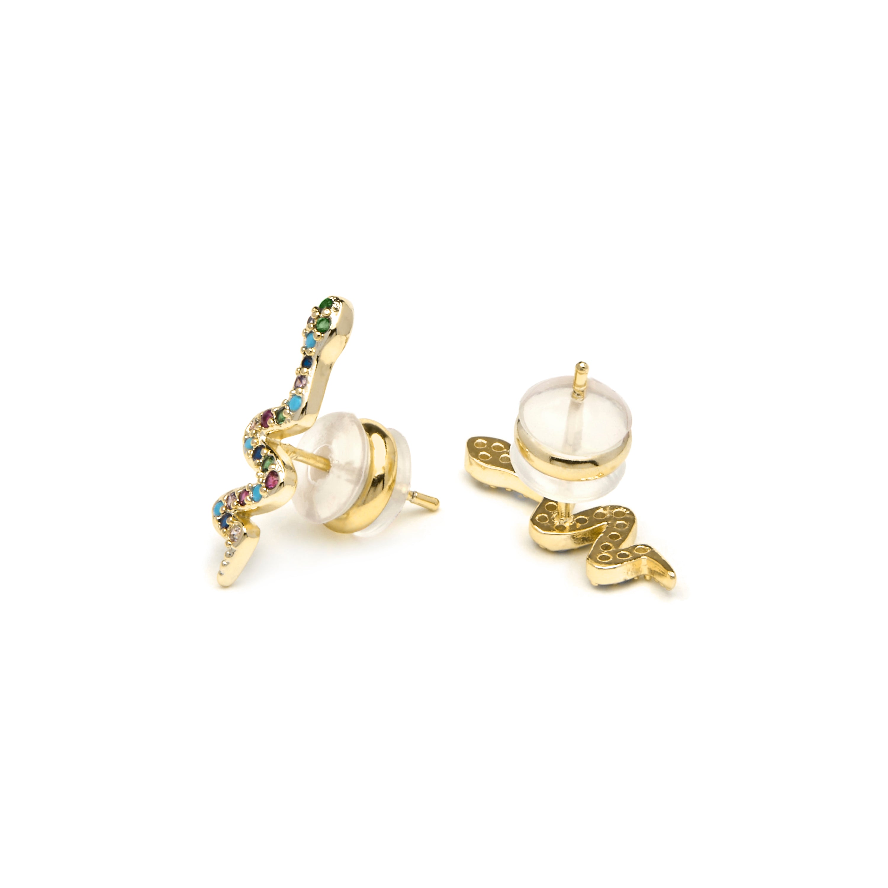 Pendentes acabamento em ouro amarelo de 18k e zircónia multicolor - Orksad