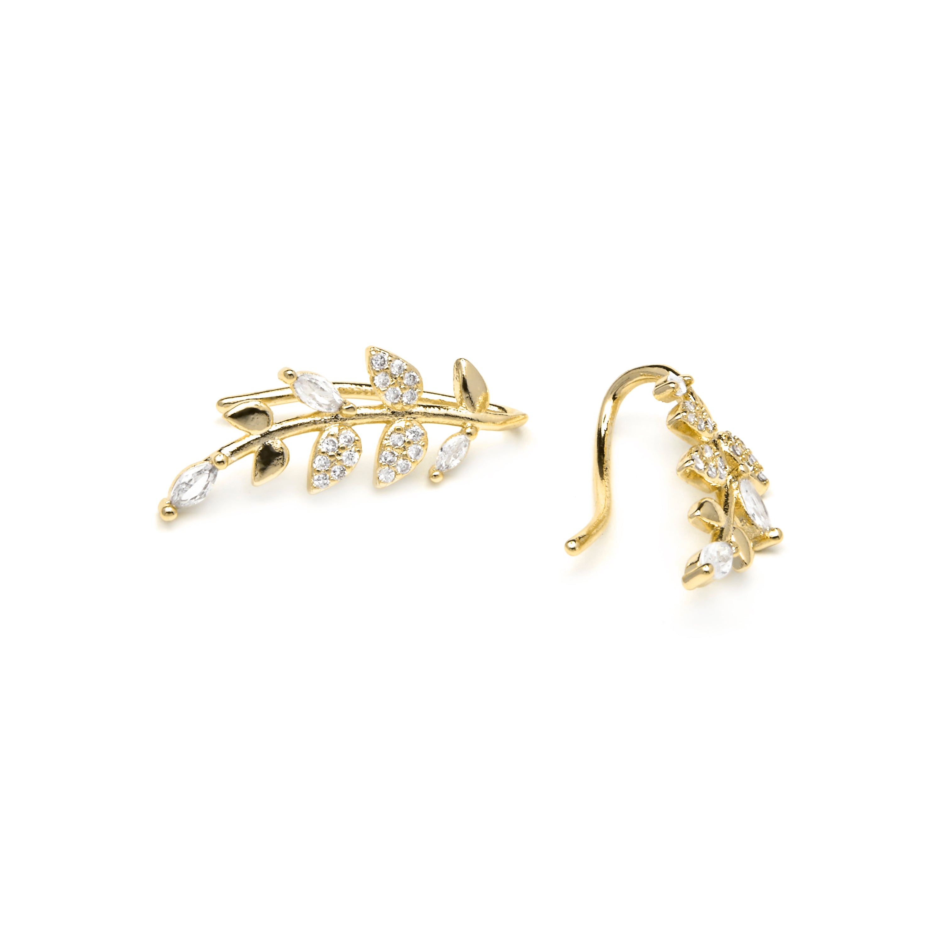 Pendientes acabado oro amarillo de 18k y Circonita Brillante - Sudceo