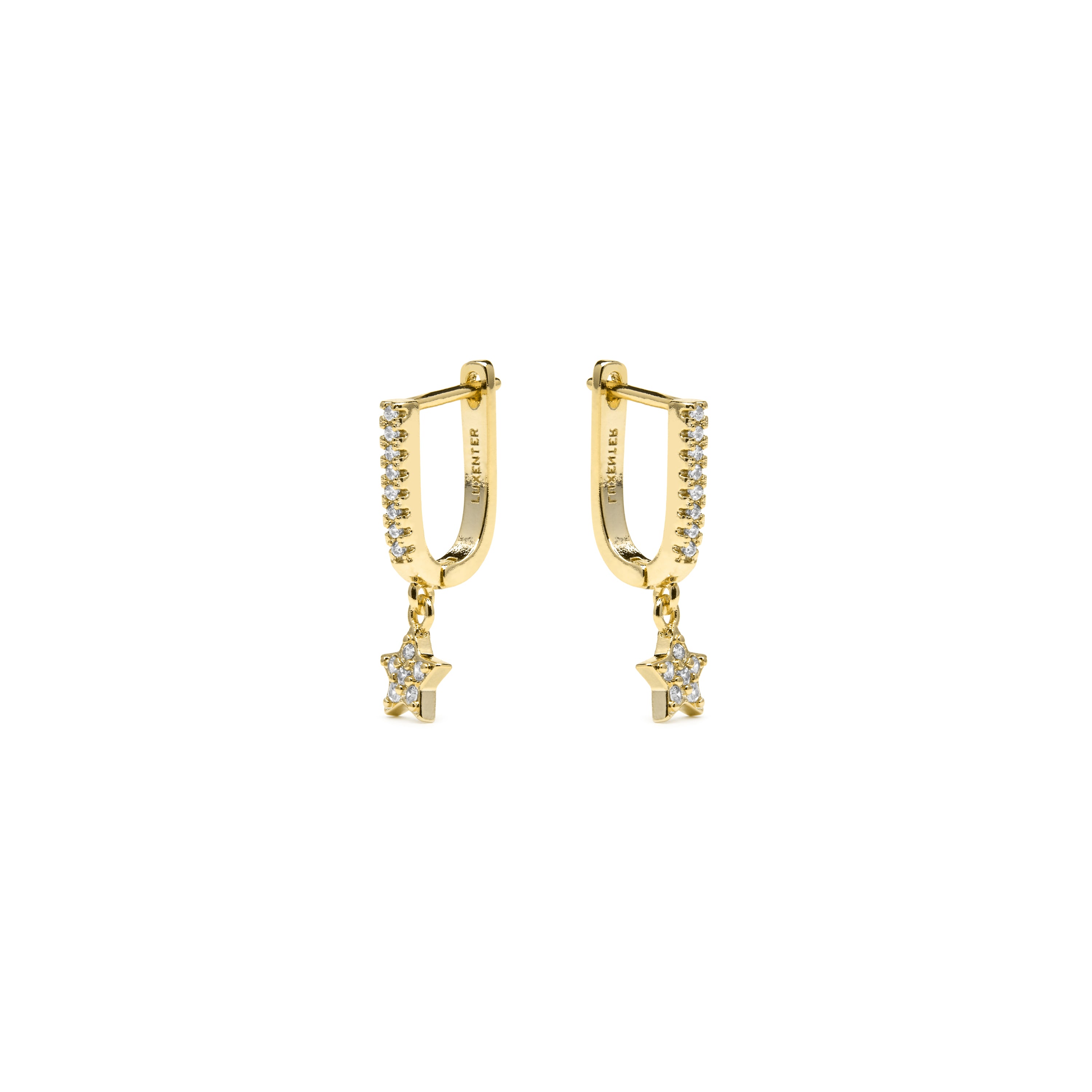 Orecchini in oro giallo 18k e Zirconia Cubica - Sasai