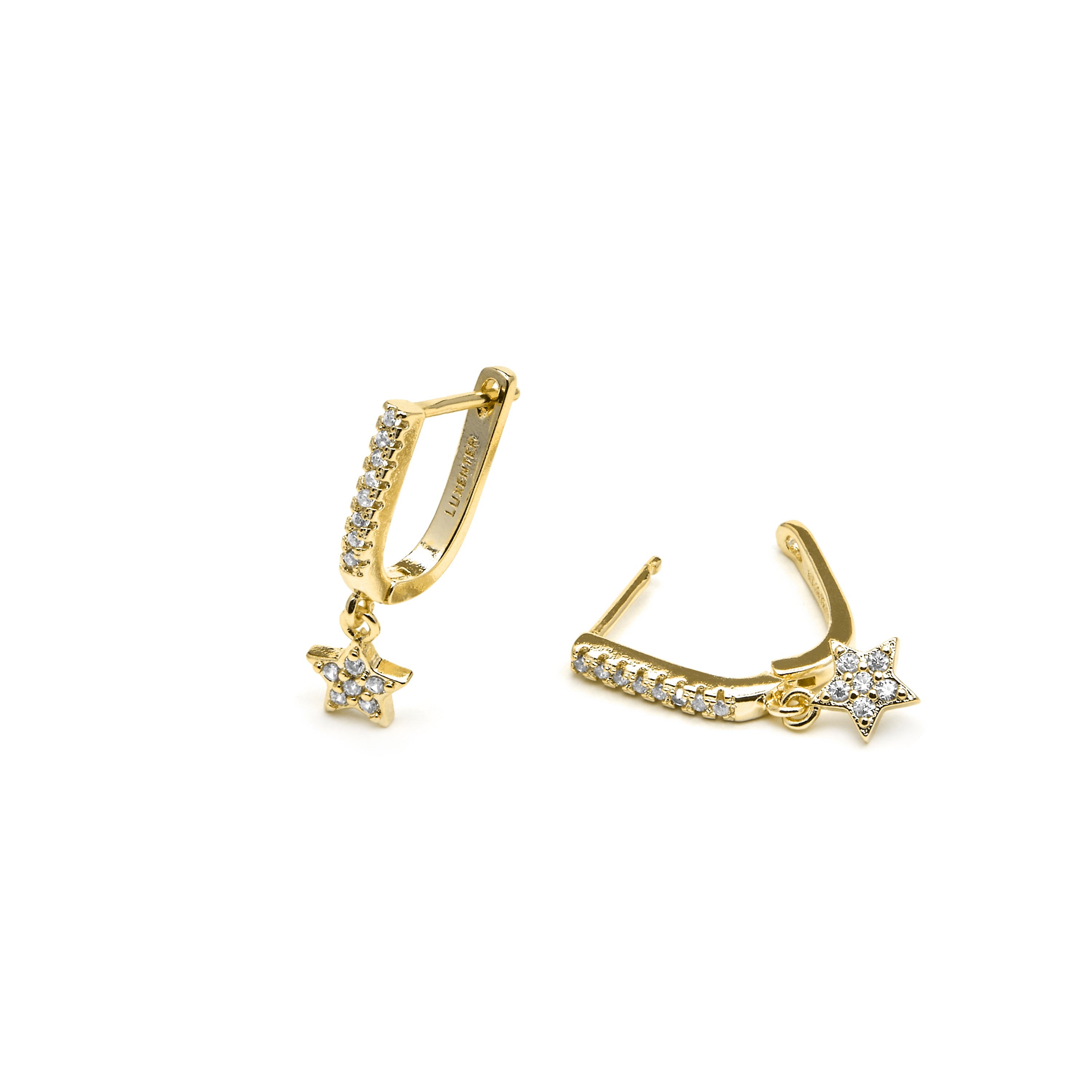 Orecchini in oro giallo 18k e Zirconia Cubica - Sasai