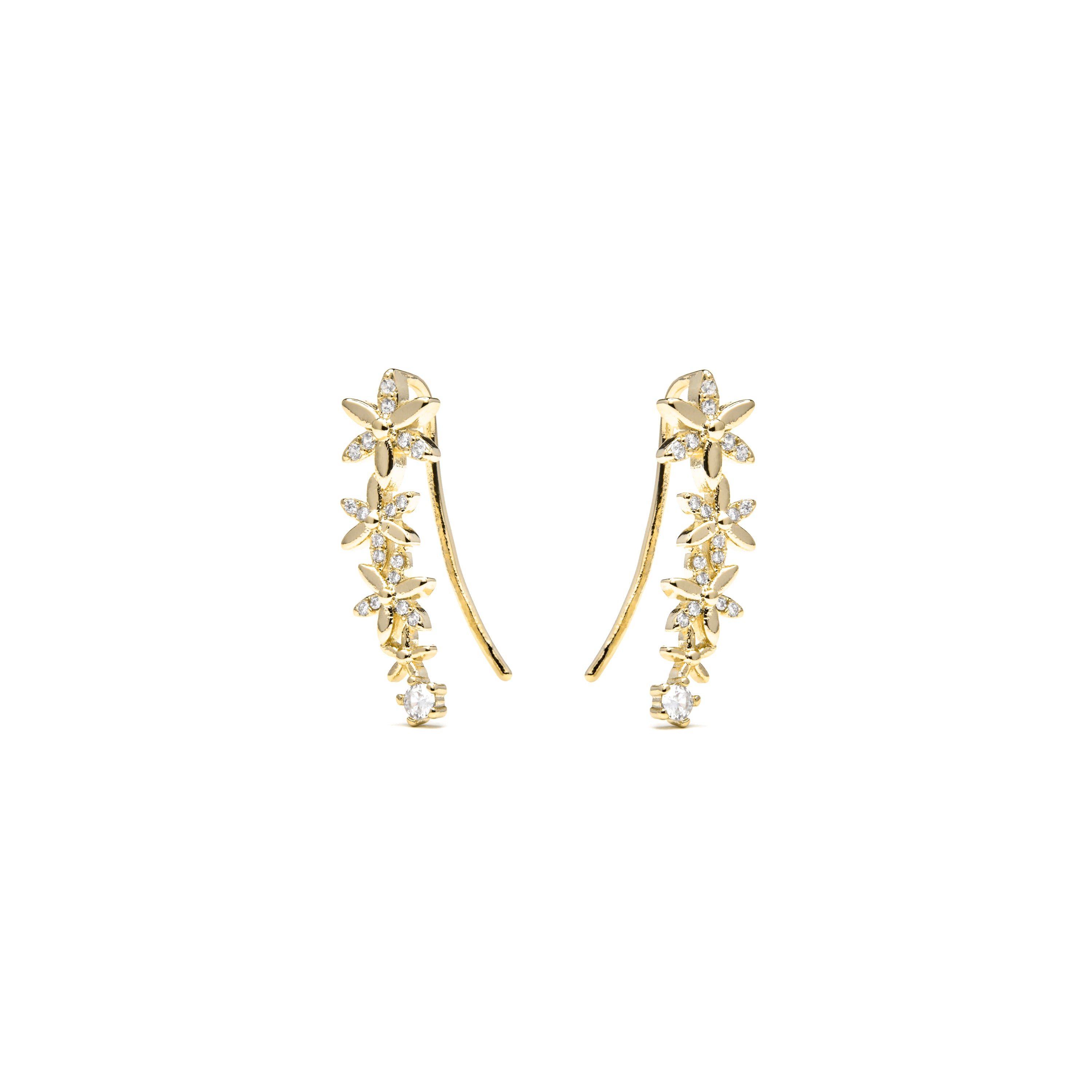 Pendientes acabado oro amarillo de 18k y Circonita Brillante - Anah