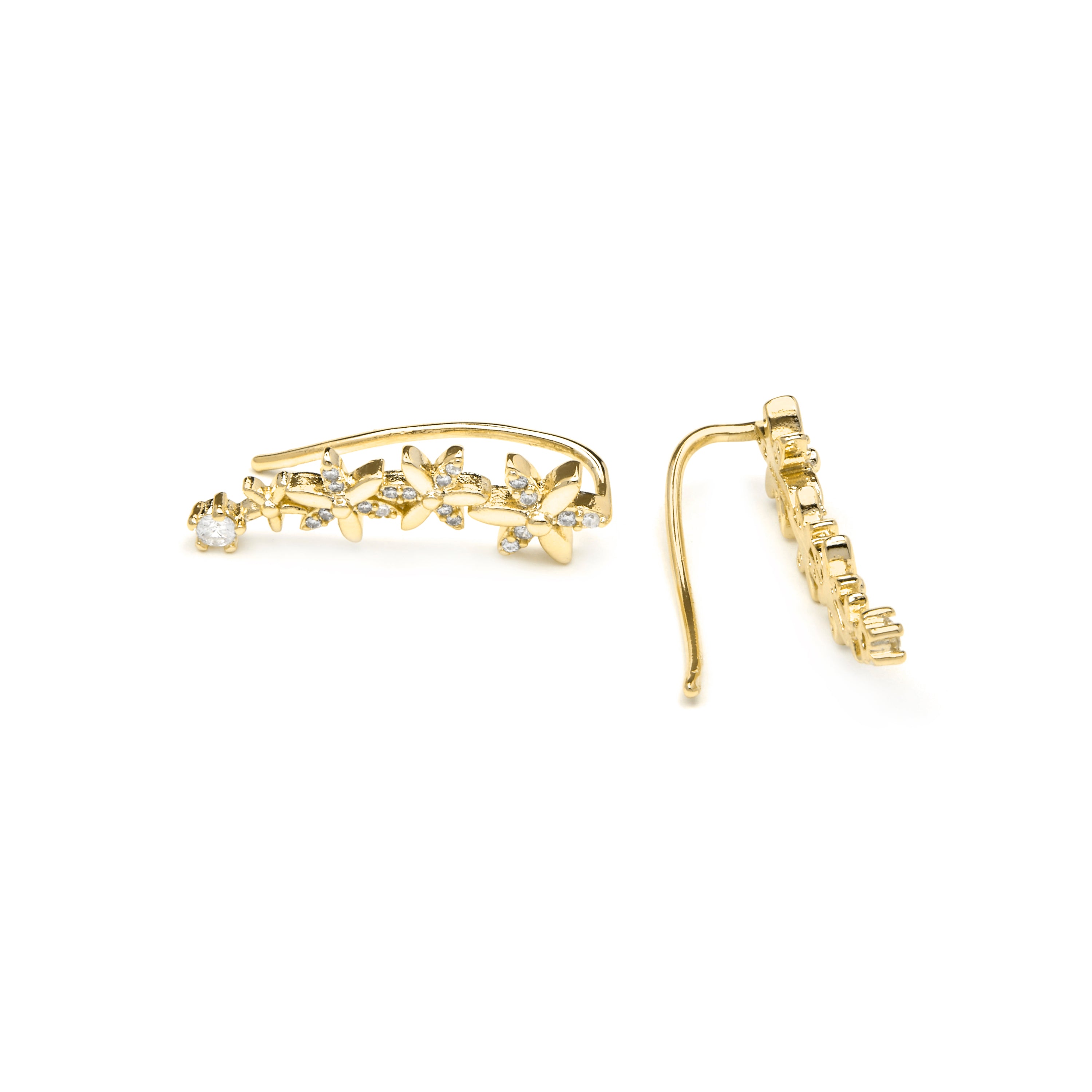 Pendientes acabado oro amarillo de 18k y Circonita Brillante - Anah
