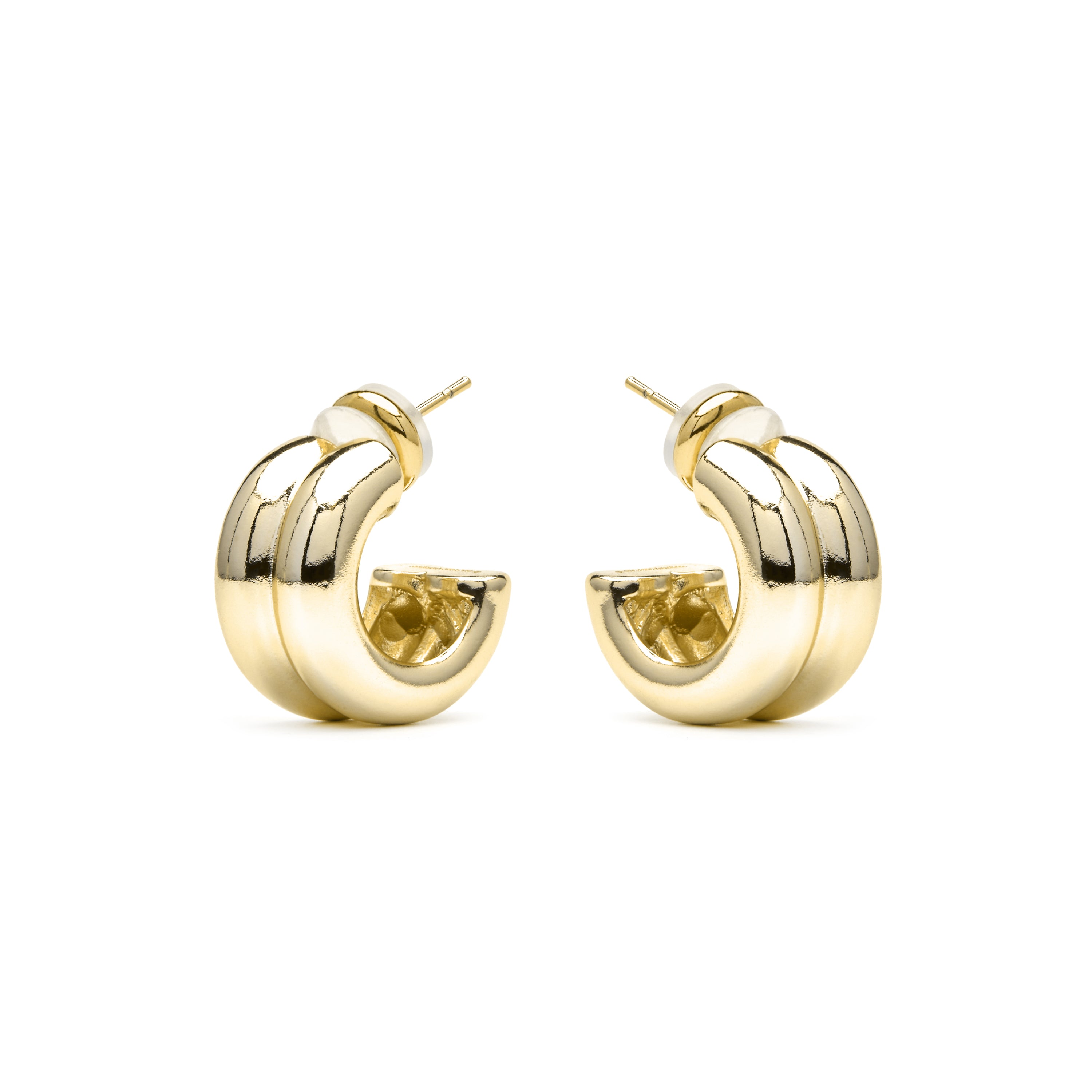 Boucles d'oreilles finition or jaune 18k - Tudfu