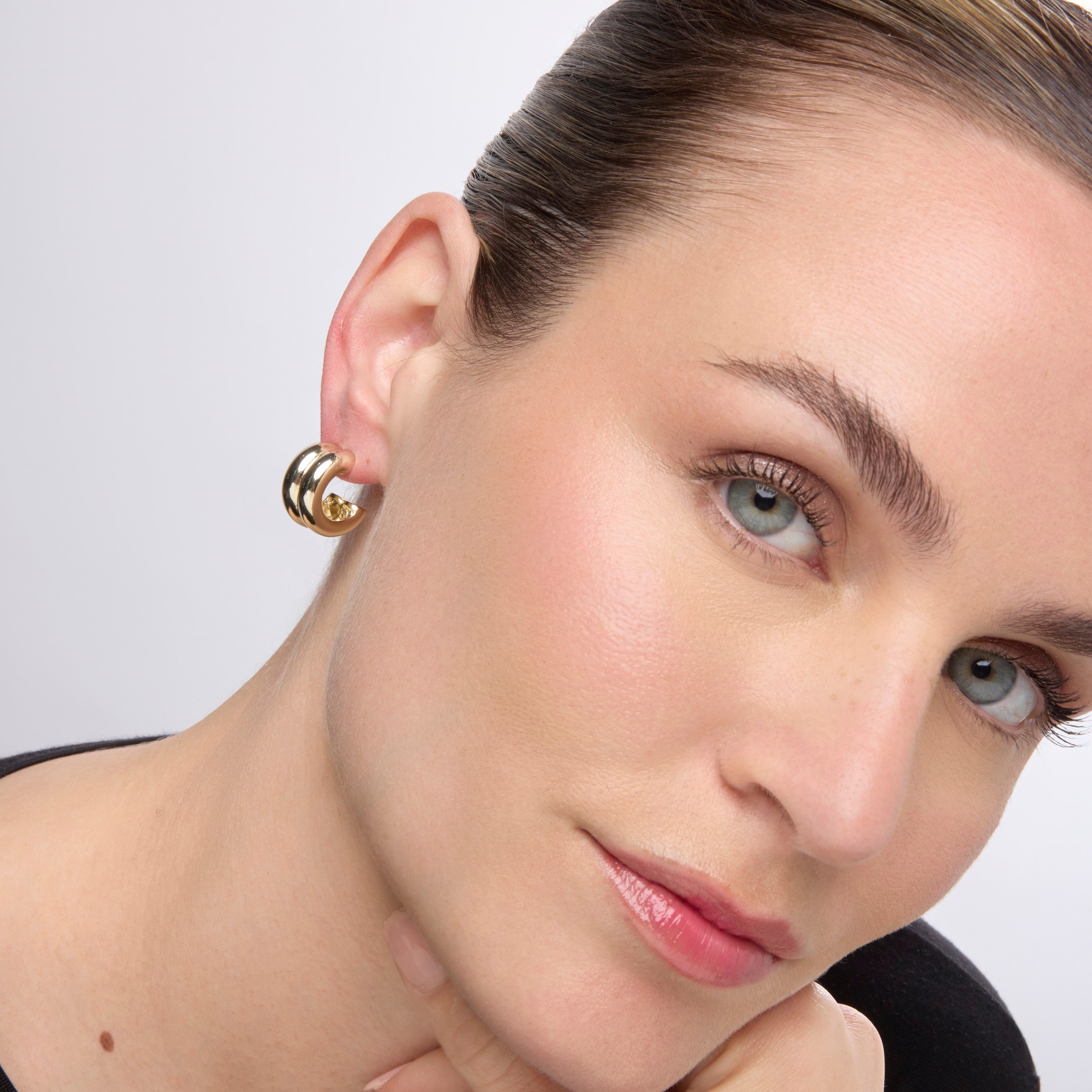 Boucles d'oreilles finition or jaune 18k - Tudfu