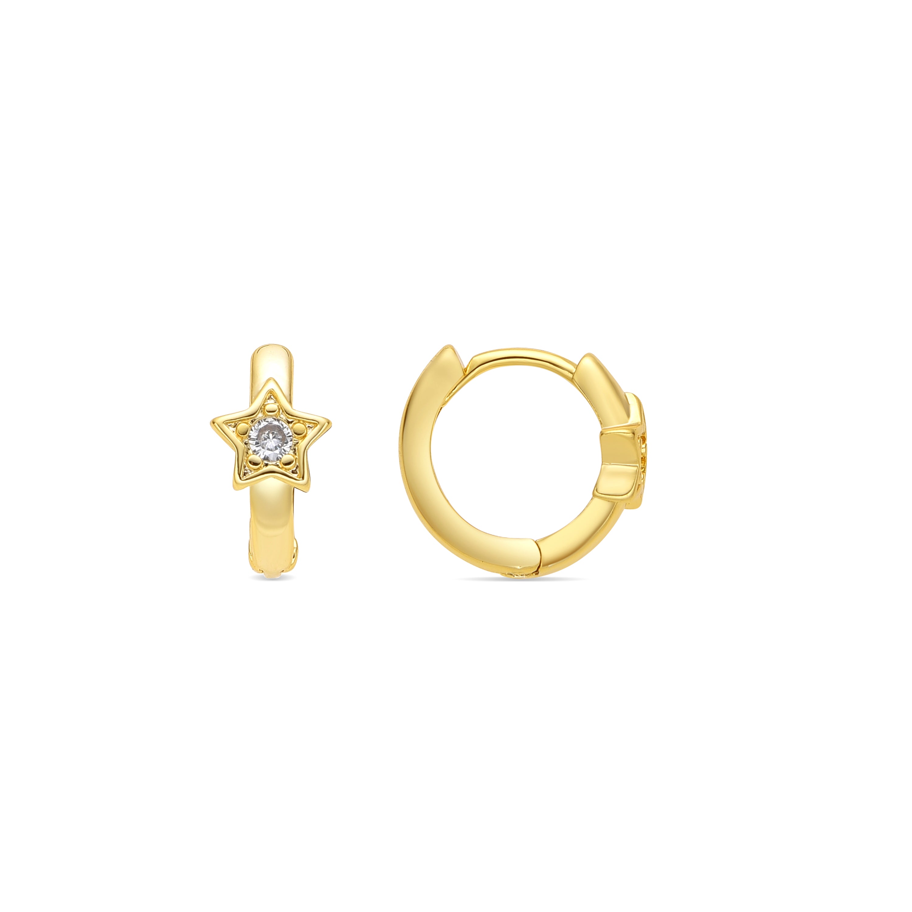 Orecchini in oro giallo 18k e Zirconia Brillante - Ktyu