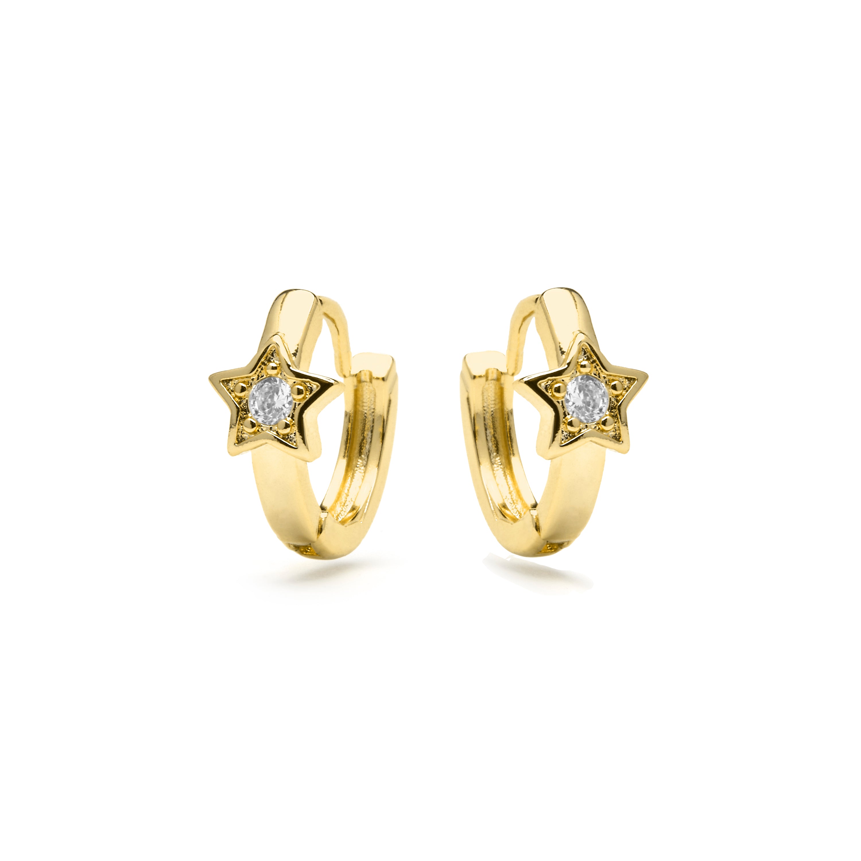 Orecchini in oro giallo 18k e Zirconia Brillante - Ktyu