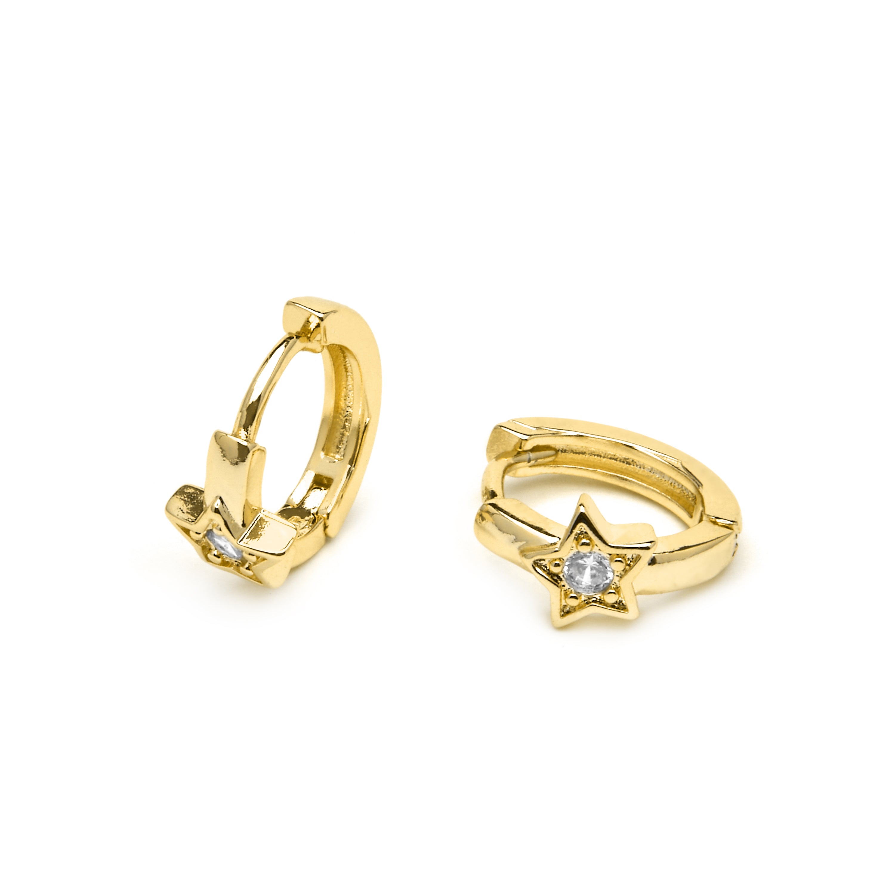 Orecchini in oro giallo 18k e Zirconia Brillante - Ktyu