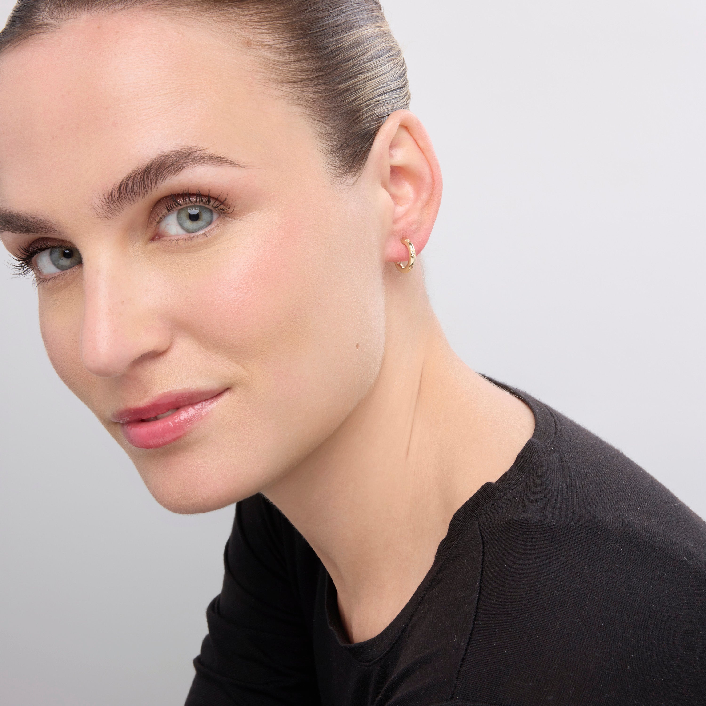 18k Yellow Gold Finished Earrings with Brilliant Zirconia - Sisah