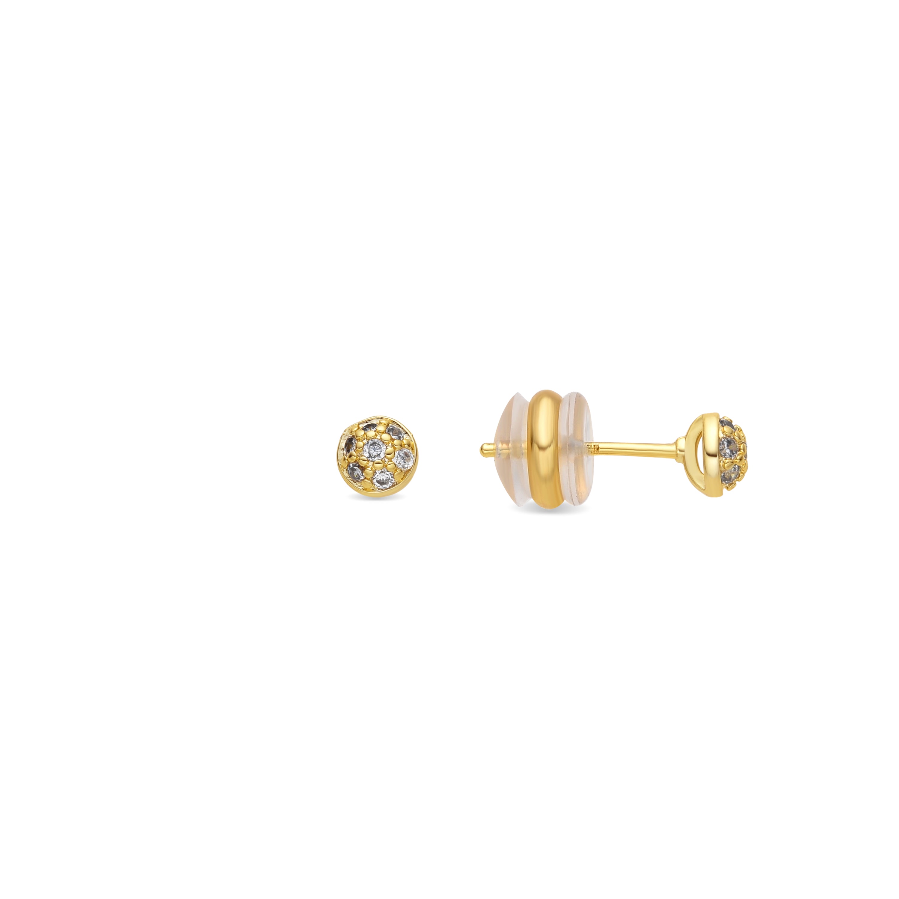 Orecchini in oro giallo 18k e Zirconia Cubica - Chikra