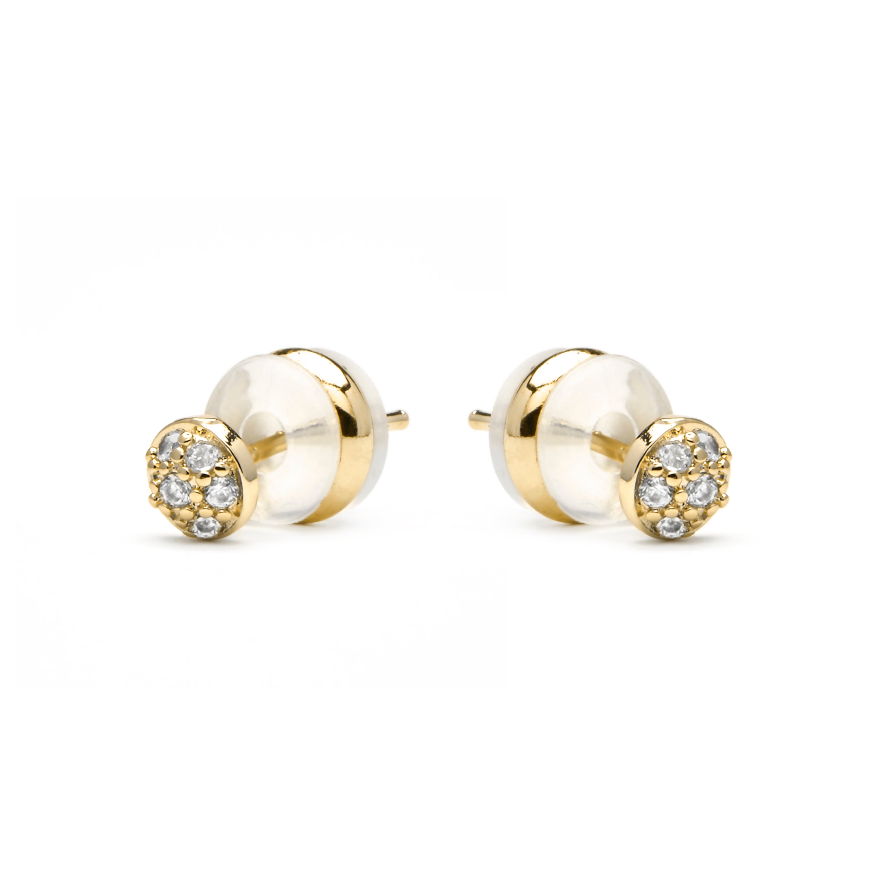 Orecchini in oro giallo 18k e Zirconia Cubica - Chikra