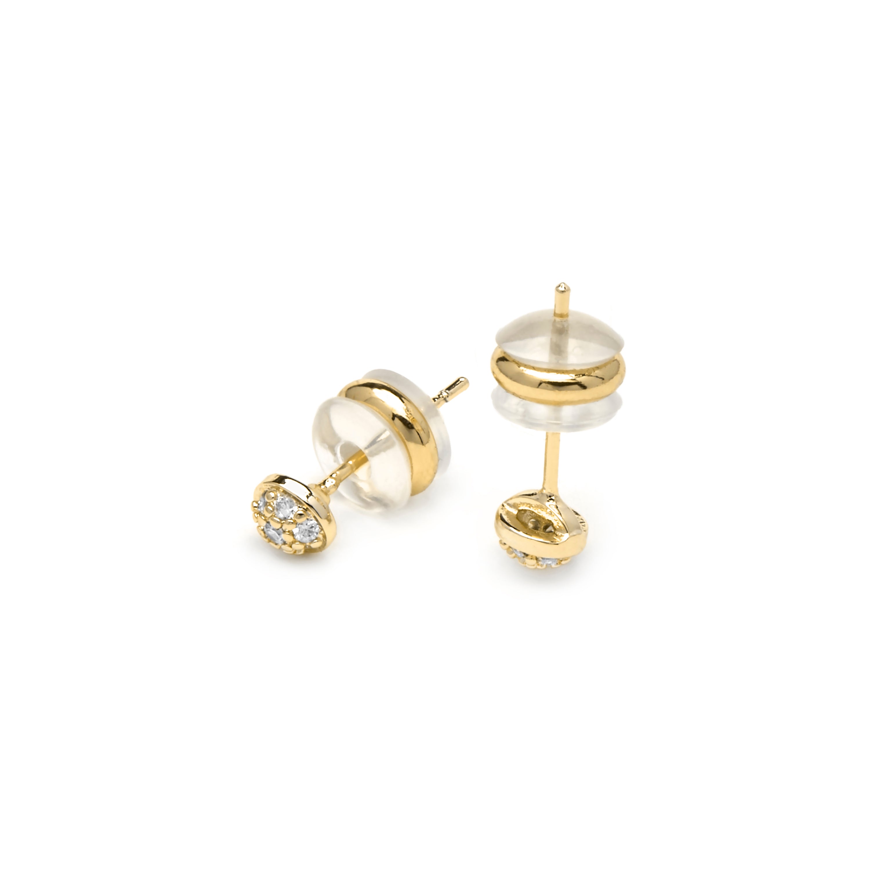 Orecchini in oro giallo 18k e Zirconia Cubica - Chikra