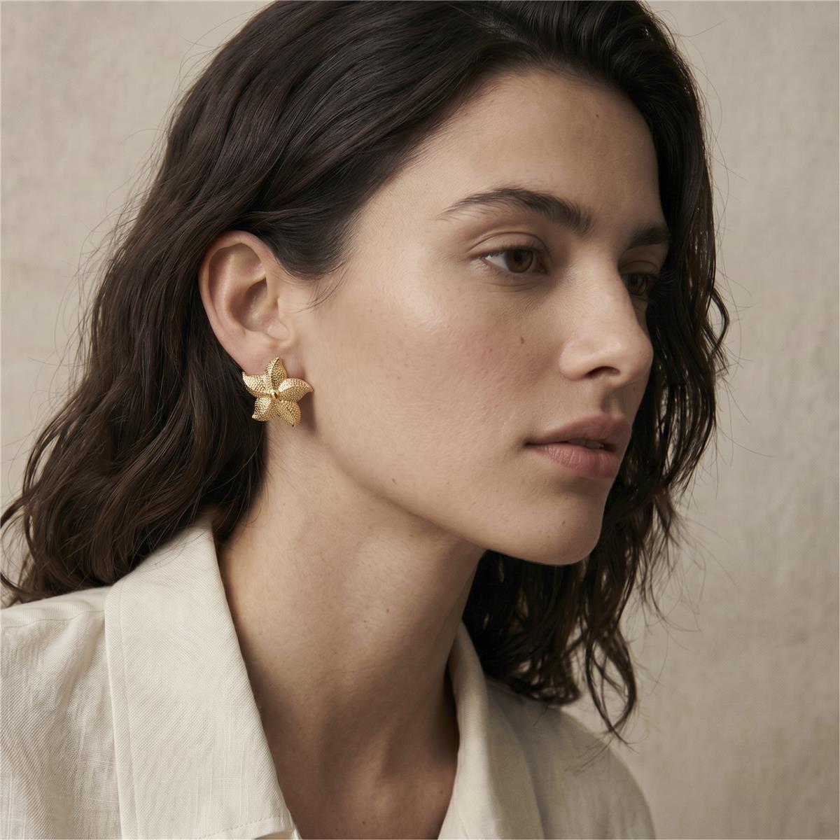 Pendientes She acabado oro amarillo 18k - She