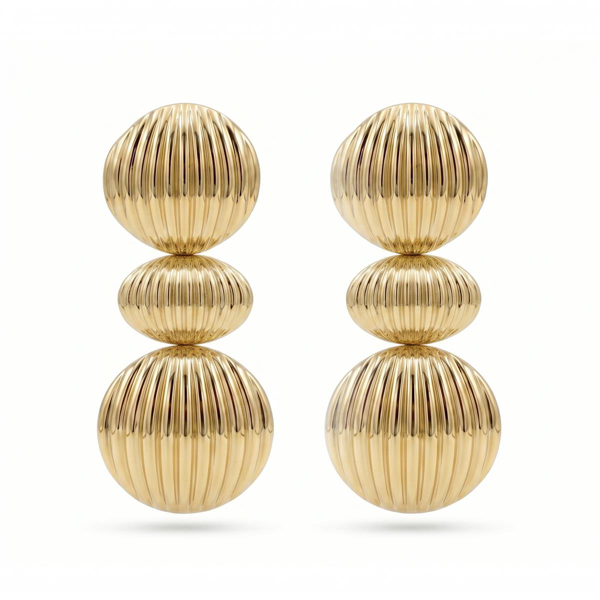Pendientes Iflem acabado oro amarillo 18k - Iflem