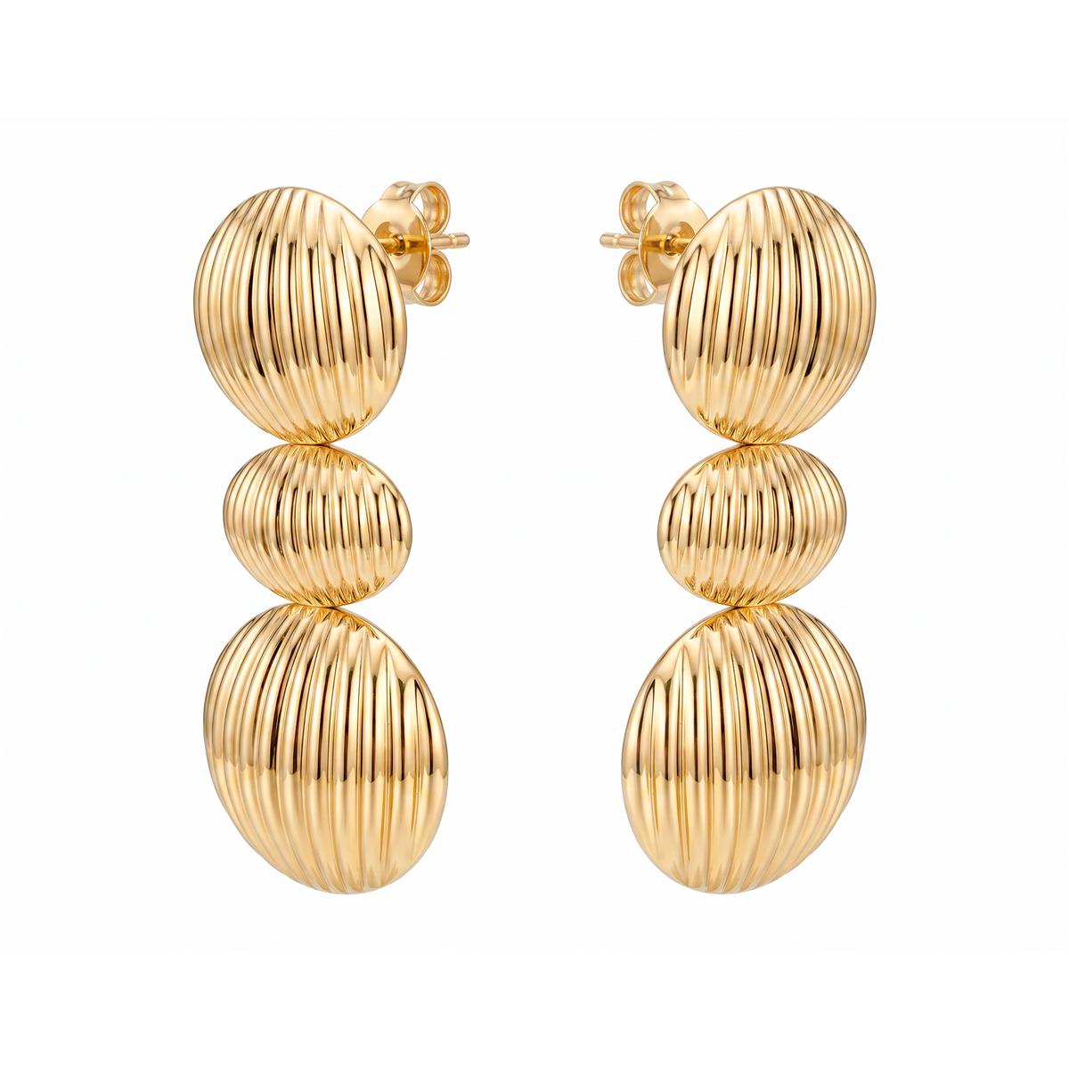 Pendientes Iflem acabado oro amarillo 18k - Iflem