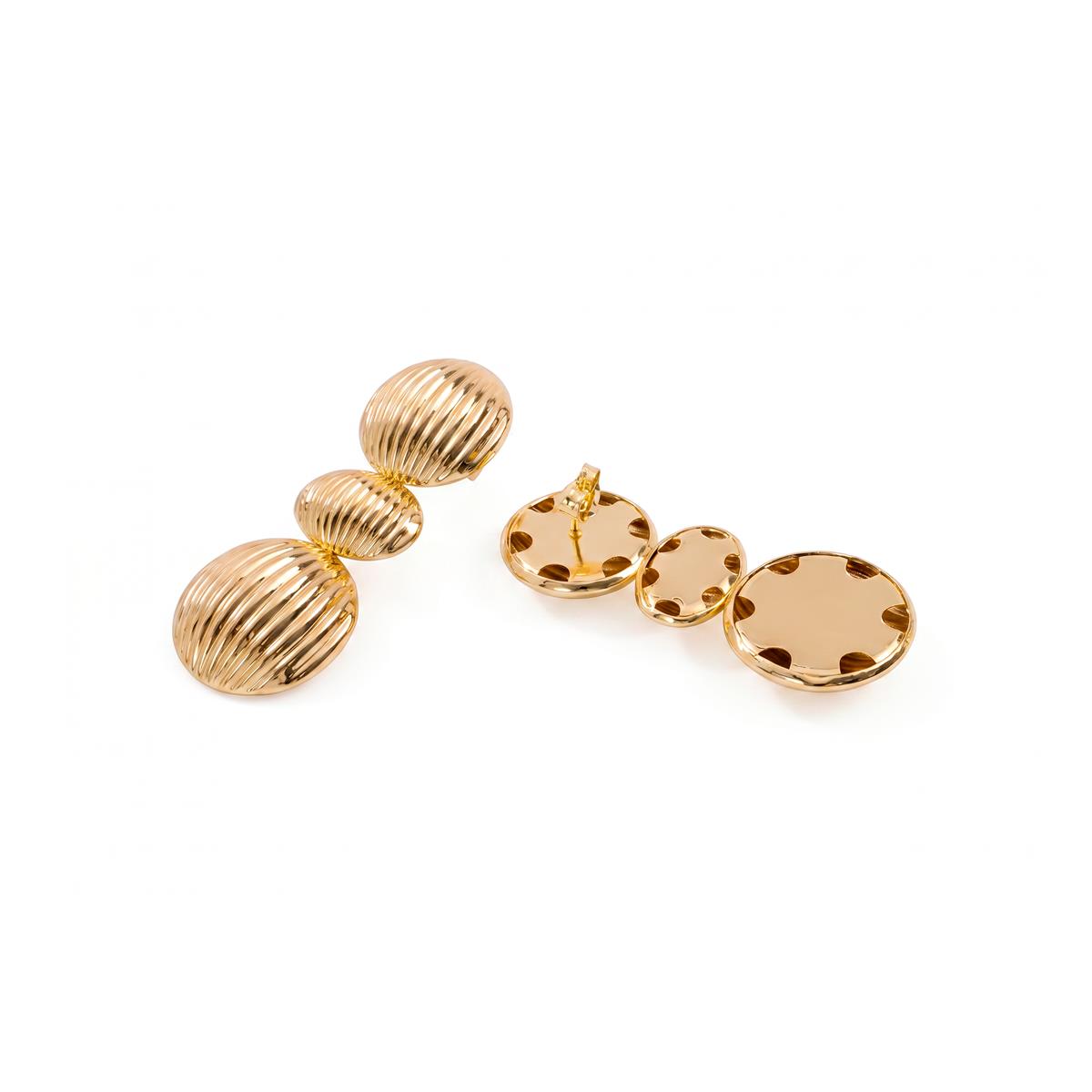 Pendientes Iflem acabado oro amarillo 18k - Iflem