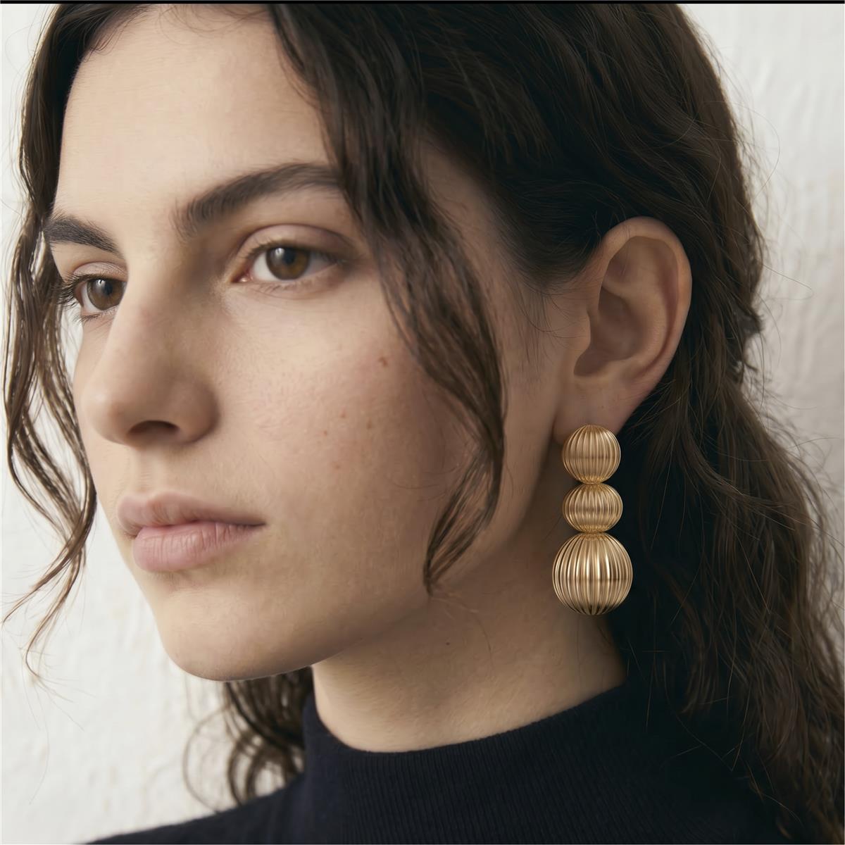 Pendientes Iflem acabado oro amarillo 18k - Iflem